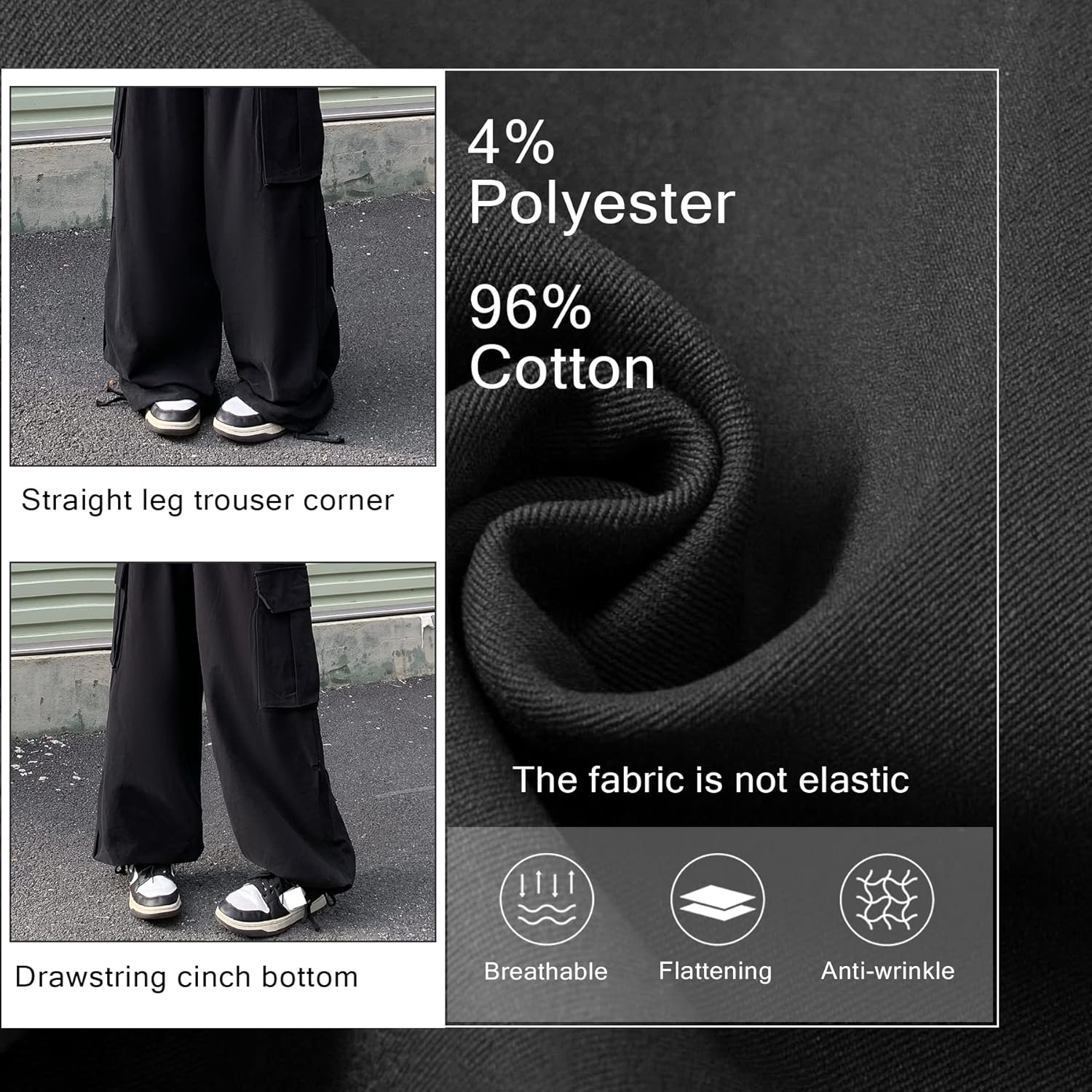 Women's Pants Y2k Cargo Gothic Baggy High Waisted Trousers Harajuku Streetwear Parachute Pants for Men - Image 5