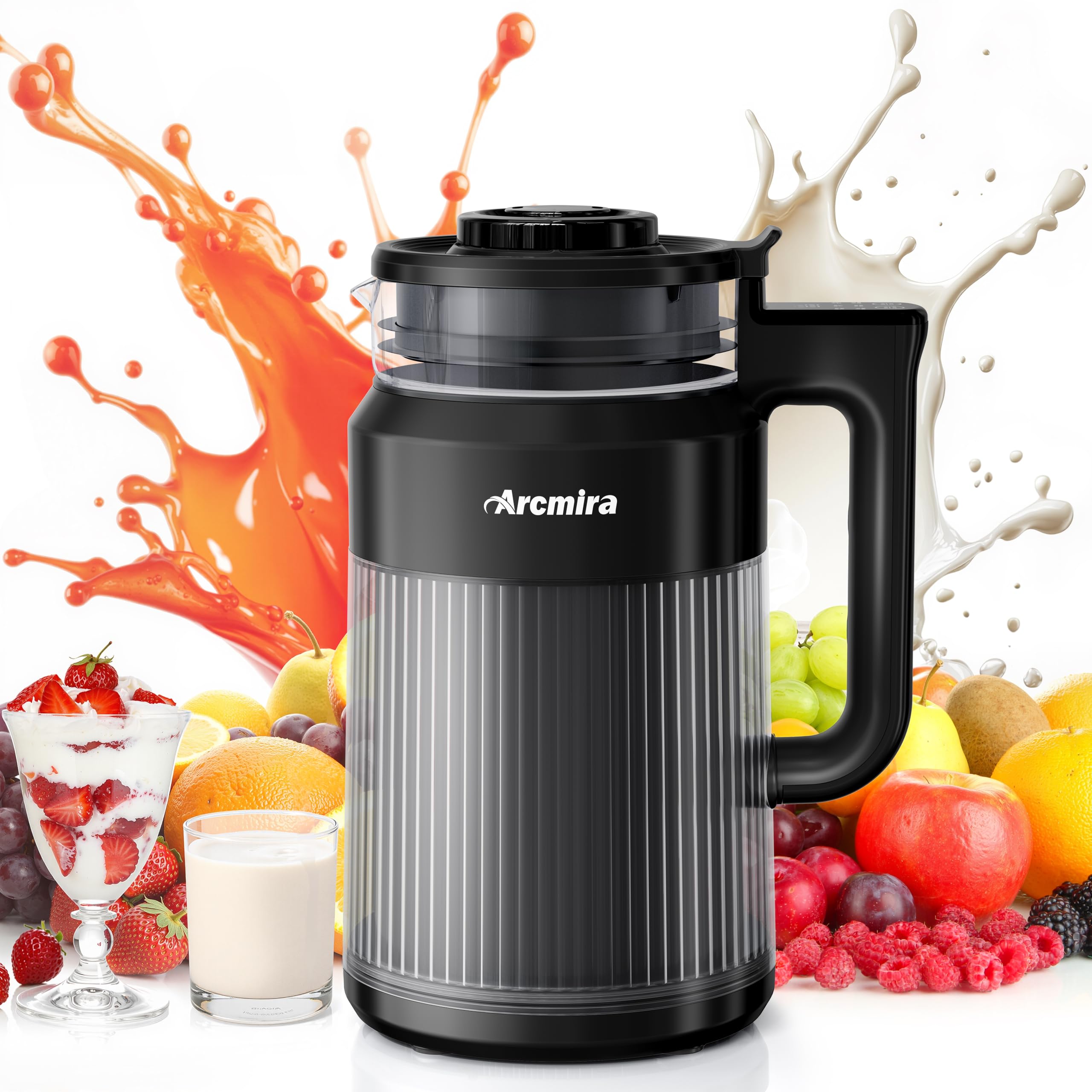 Macchina per latte di noci 6 in 1, 8 lame da 765,4 g di mandorle fatte in casa, soia, cocco, avena, latte a base vegetale e bevande non lattiero-casearie, macchina per latte di soia con partenza
