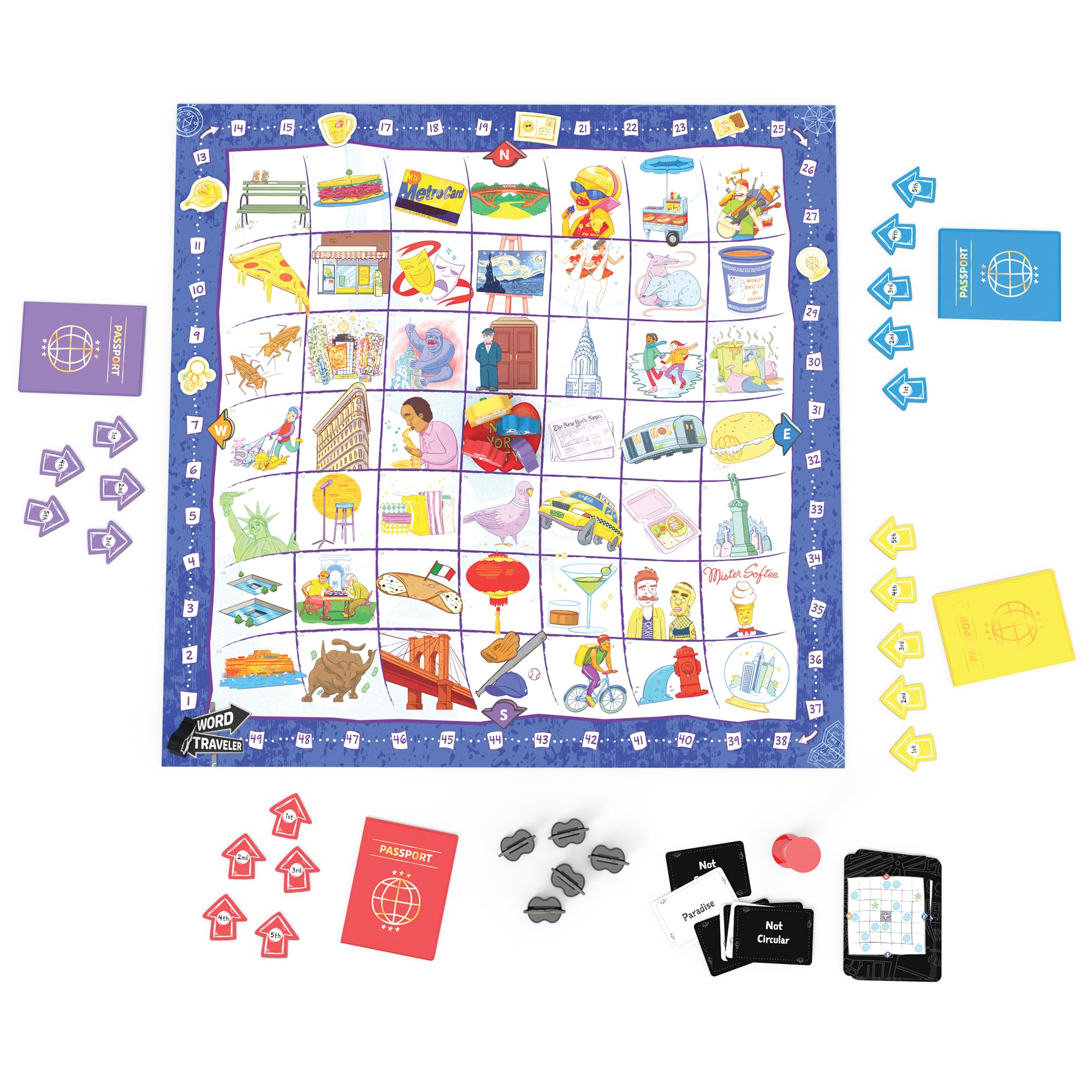 Gioco da tavolo Word Traveler, gioco interattivo per famiglie, perfetto per serate di gioco, feste e riunioni di vacanza, divertimento per bambini e adulti, età 10+, 2-5 giocatori, 30-45 minuti di