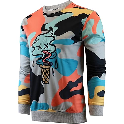 Screenshotbrand Mens Urban Hip Hop Premium Fleece - Pullover Active Urbanwear Street Fashion Crew Neck Sweatshirt