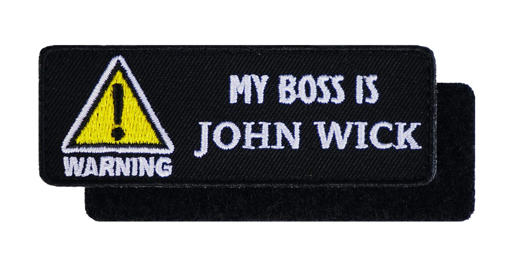 My Boss is John Wick Embroidered Tactical Patch with Hook & Loop Funny Patch Working Dog Do Not Pet Quote Bullied Bully Decoration Costume Police Jacket Jean Biker Gun Sniper Logo Halloween
