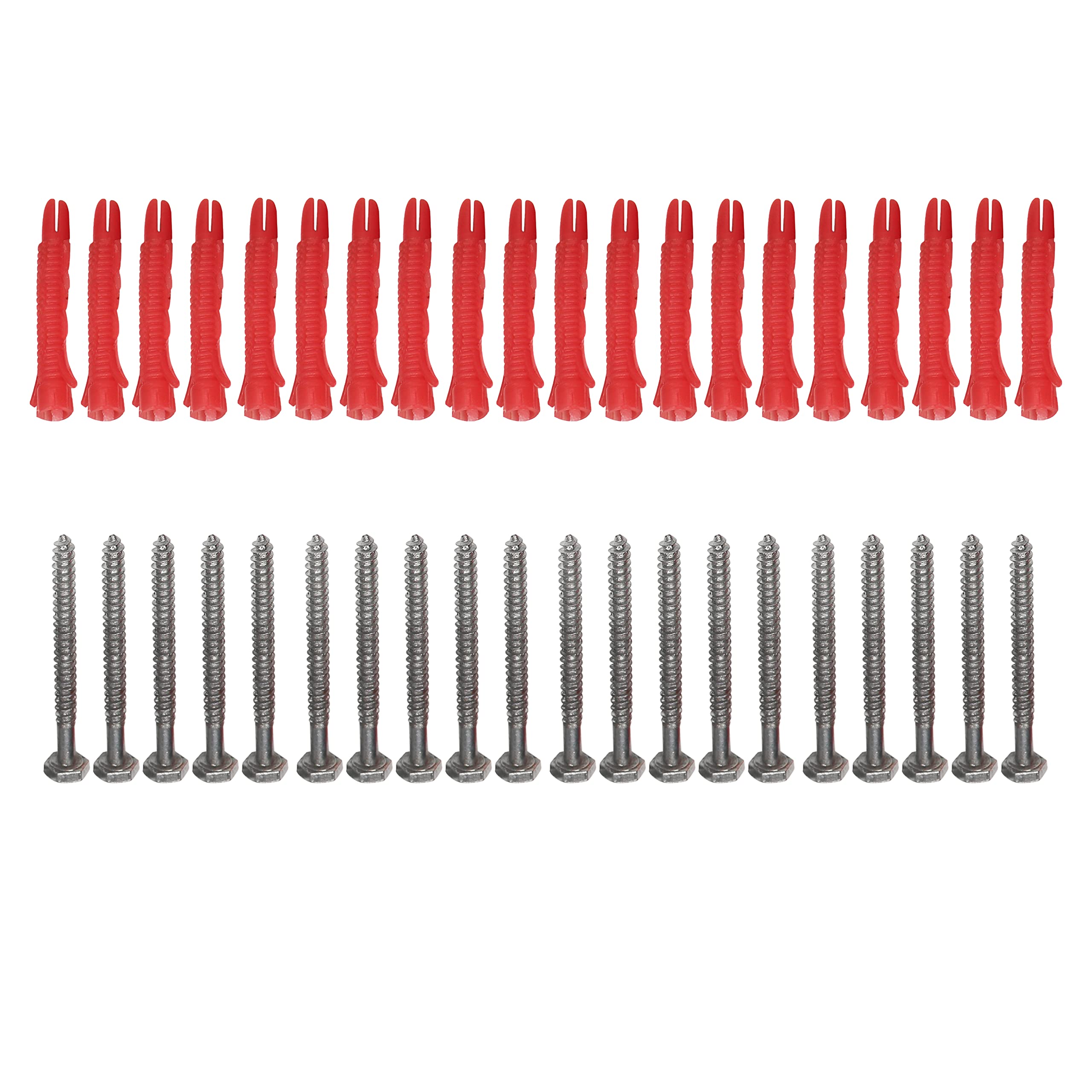 Electronic Spices Pair of 20 Drywall Anchor and Screw Kit Ribbed Anchors for Household Wall and Self-Tapping Screws Wall Hanging and Mounting in Home & Office