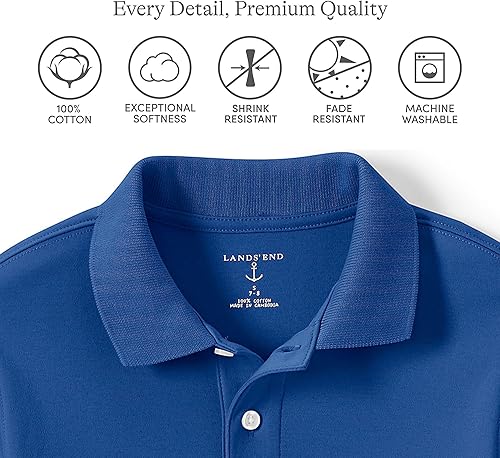 Miniatura 2 de Lands' End Camisa polo de manga corta para niños de uniforme escolar