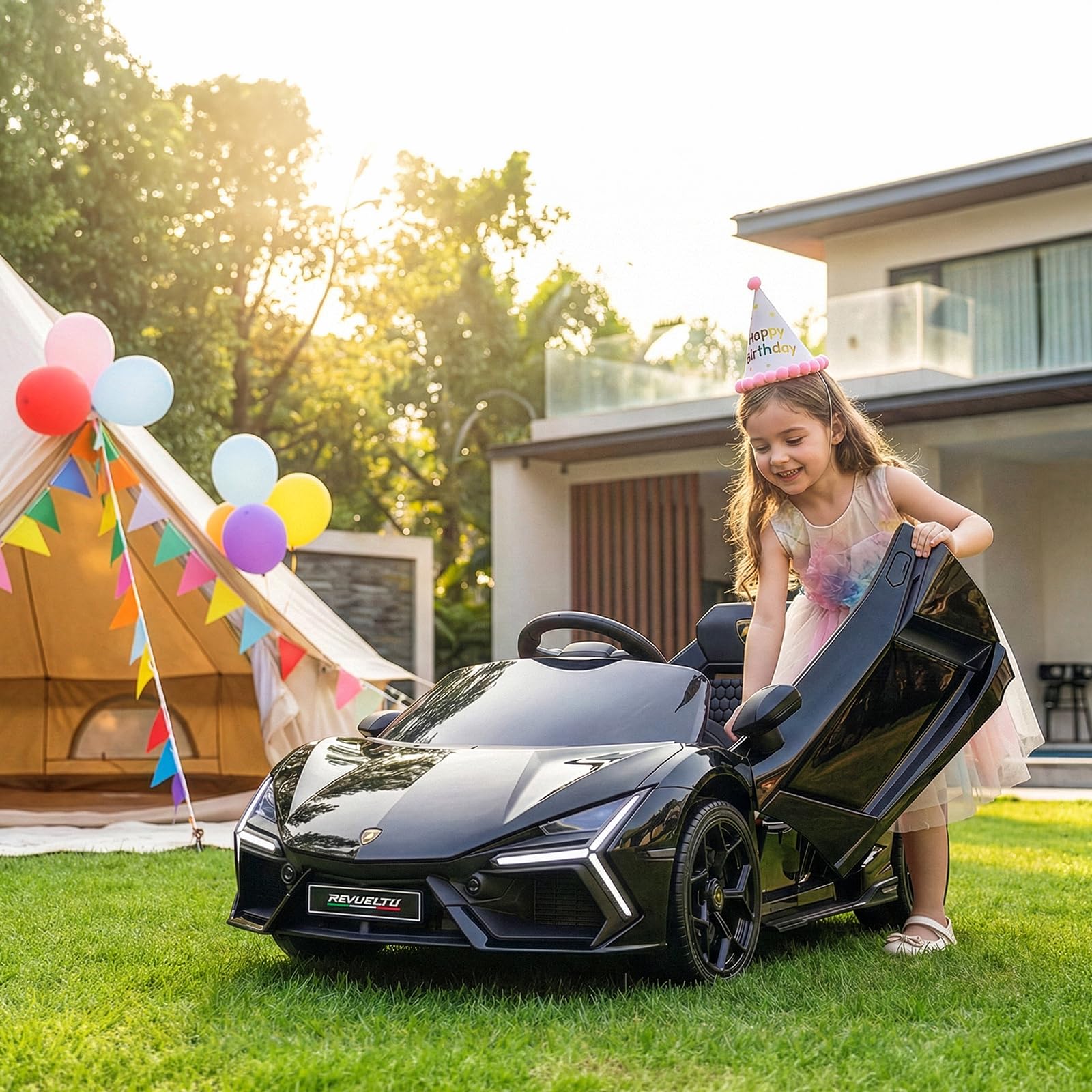 LALAHO Voiture électrique Enfants de Lamborghini 12 V