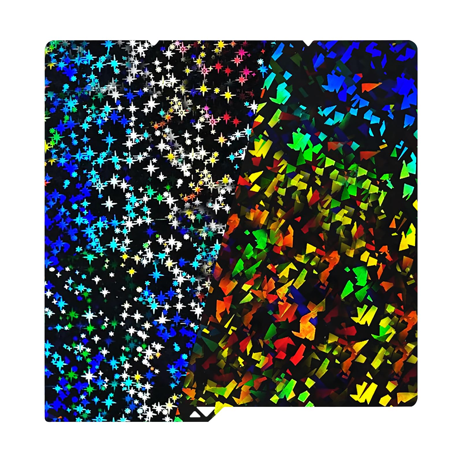IdeaFormer Nastro arcobaleno+fiocco di neve stelle PEF piastra di pressione 264x276mm, piastra di costruzione PEF in acciaio per molle senza letto di stampa magnetica per stampante 3D Anycubic Kobra