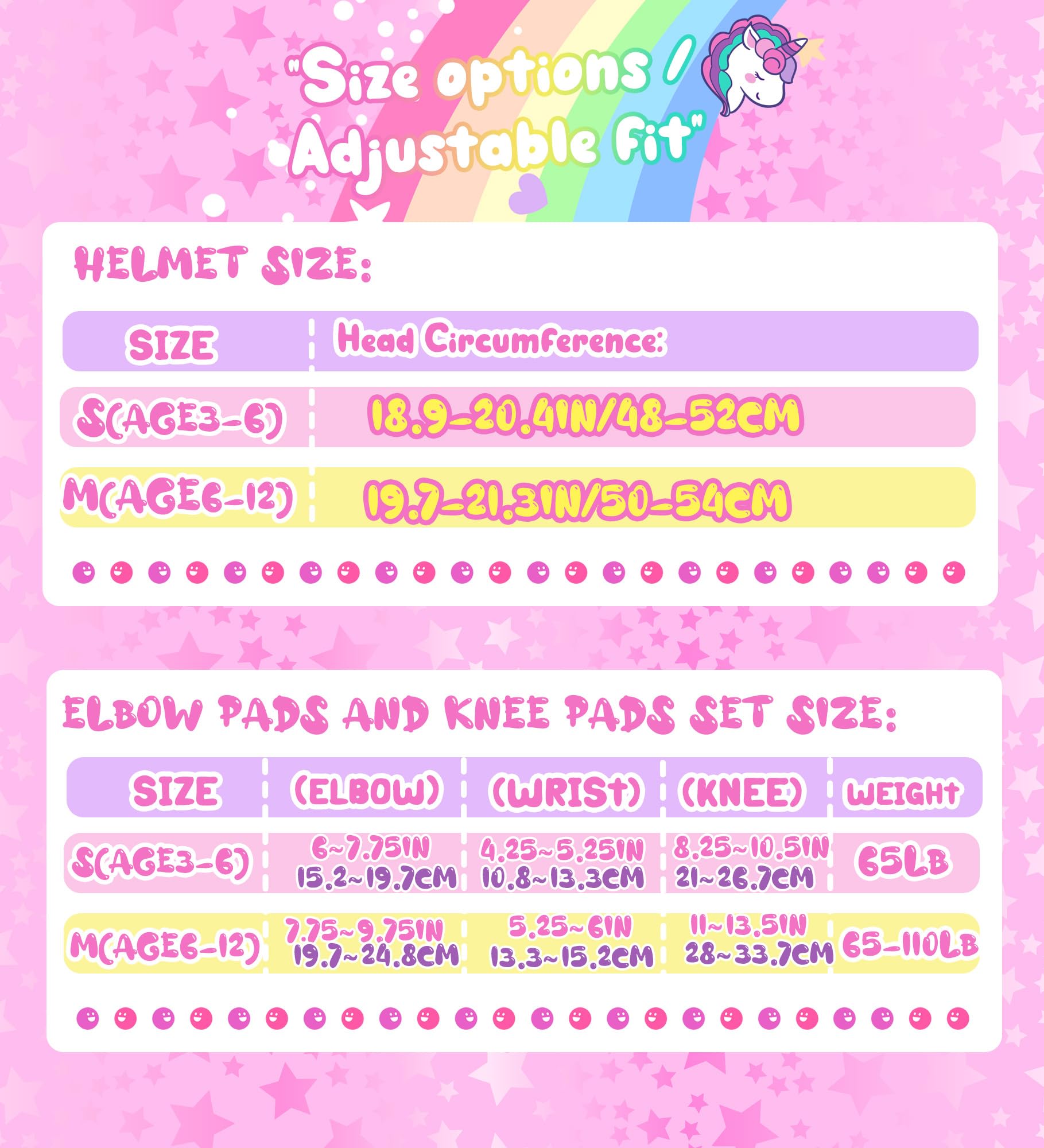 Licorne Protection Roller Enfant Fille Genouillères pour Enfants Equipement de Protection avec Sac de Transport pour Scooters Vélos Inline Skates Skateboard