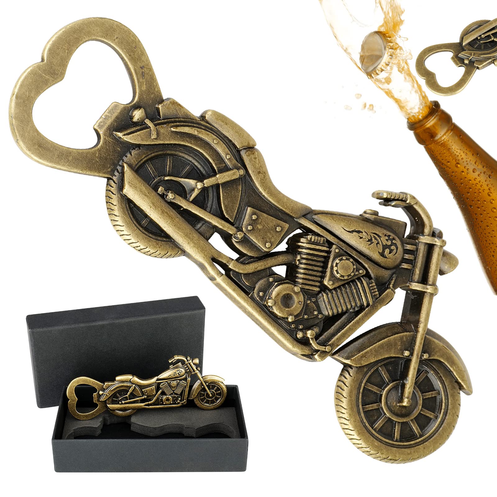 Motorcycle Beer Bottle Opener, Beer Opener, Motorcycle Bottle Opener, Motorcycle Beer Gift, Vintage Zinc Alloy Motorbike Gift for Men Husband Boyfriend Father