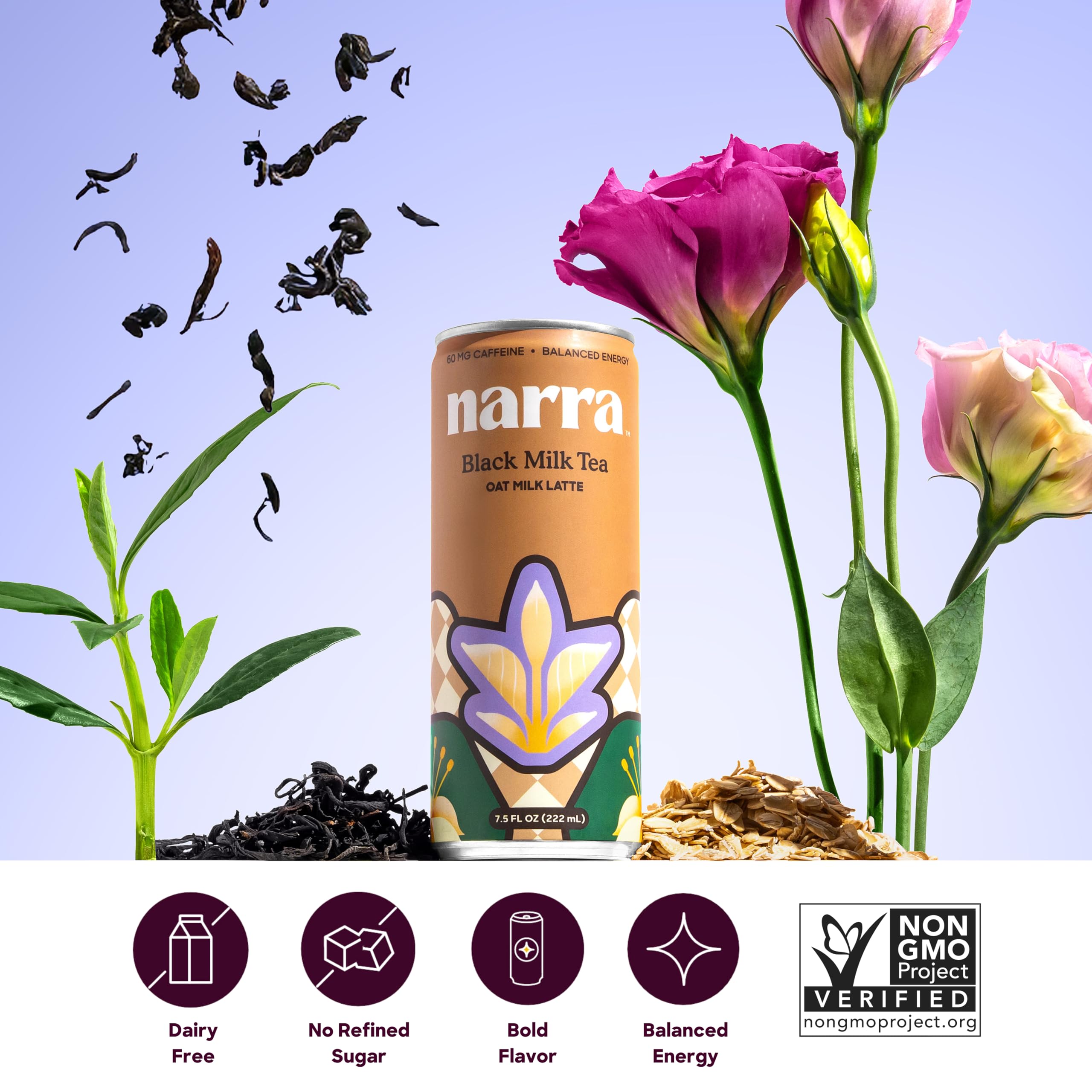Amazon.com: Narra Oat Milk Tea Latte (12 Pack) - Black Tea, Smooth