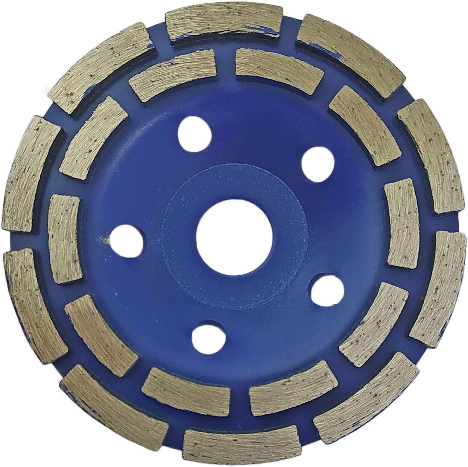 Inditrust 5 Inch 125mm Double Row Segmented Rim Diamond Cup Angle Grinder Wheel for Removal of Concrete and Paint Epoxy etc from Marble Granite Stone by Grinding disc