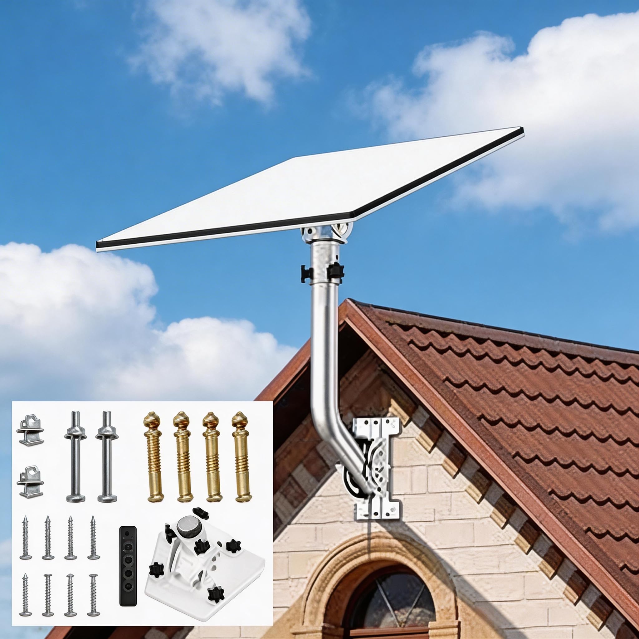 Starlink Support pour montage mural et poteau Gen 3 | Support réglable en métal robuste de 30,5 cm pour parabole V3 standard | Inclinaison à 160° et rotation à 360° | Revêtement étanche | Accessoires