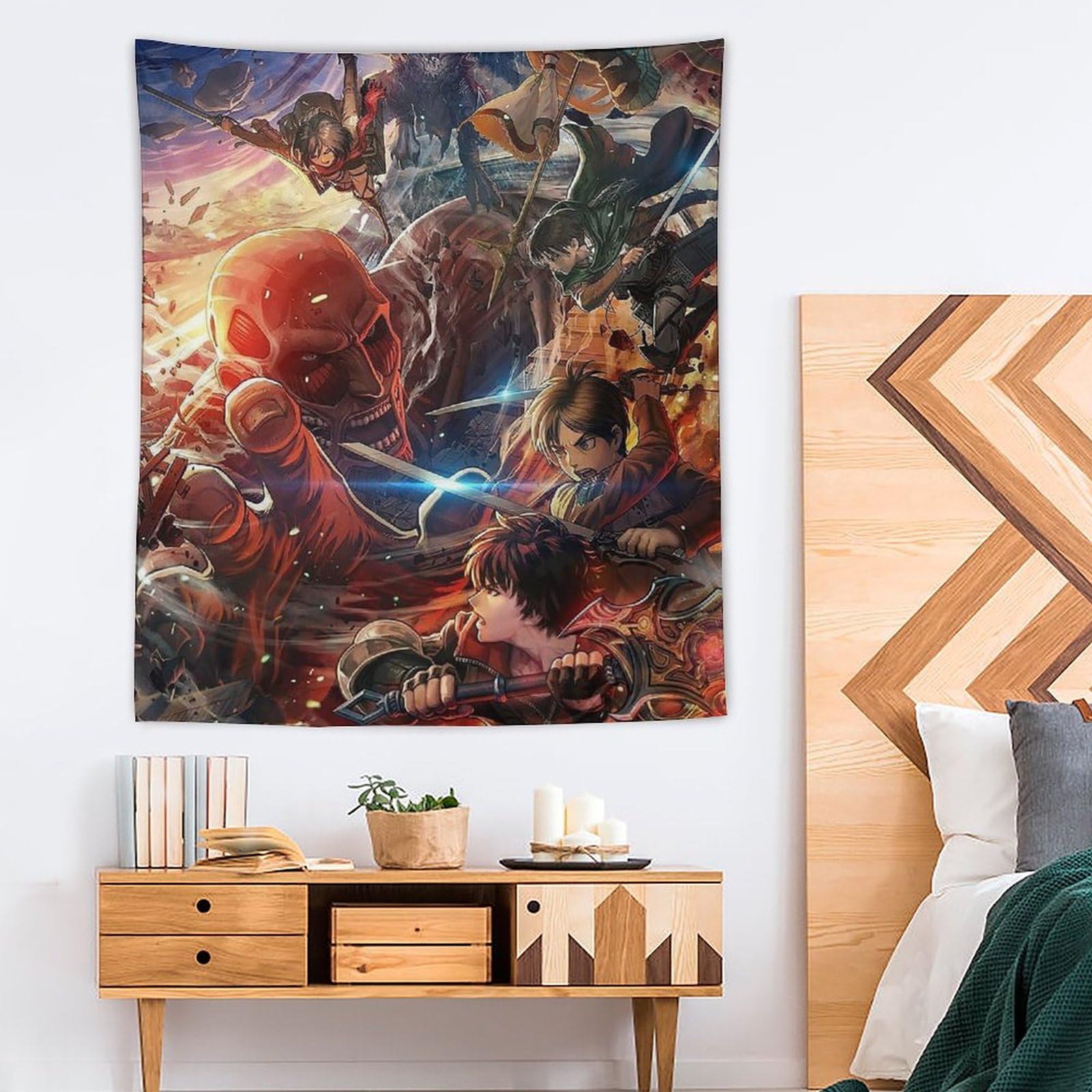 Amazon.co.jp: 進撃の巨人 タペストリー - 寝室の壁アート装飾
