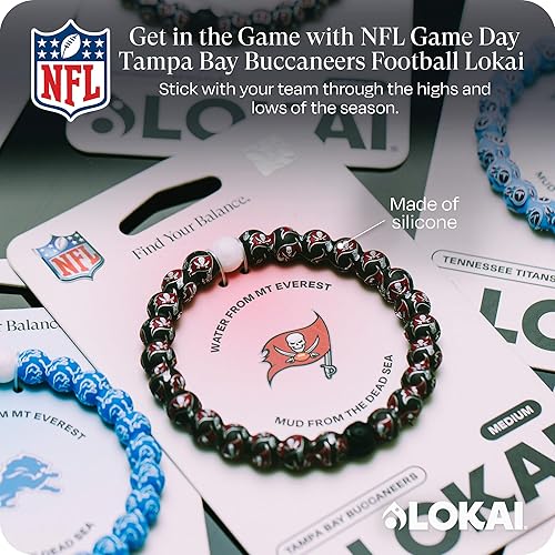 Miniatura 145 de Lokai NFL Football Collection - Pulseras de cuentas para hombres y mujeres, joyería de silicona, pulsera de moda para un ajuste cómodo