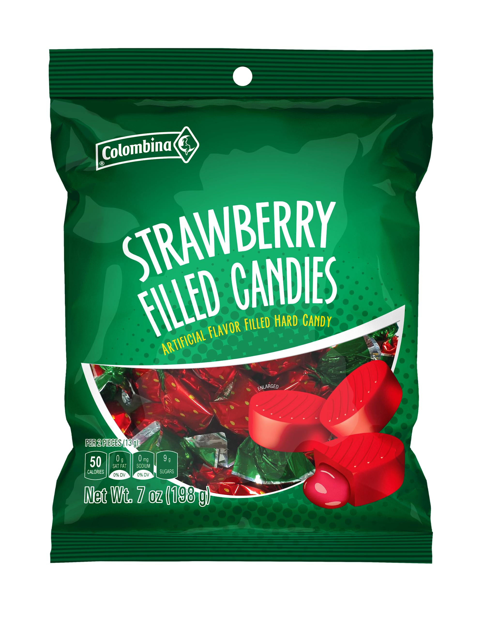 Colombina Strawberry Delights - Artificial Flavor Filled Candies - Hard Shell and Liquid, Soft Center Candy - Individually Wrapped (2 Pack) Candy Dishes, Party Bag Favors - (33 Units: 1 Caramel Per Pack) – 7 Oz (3 Pack)