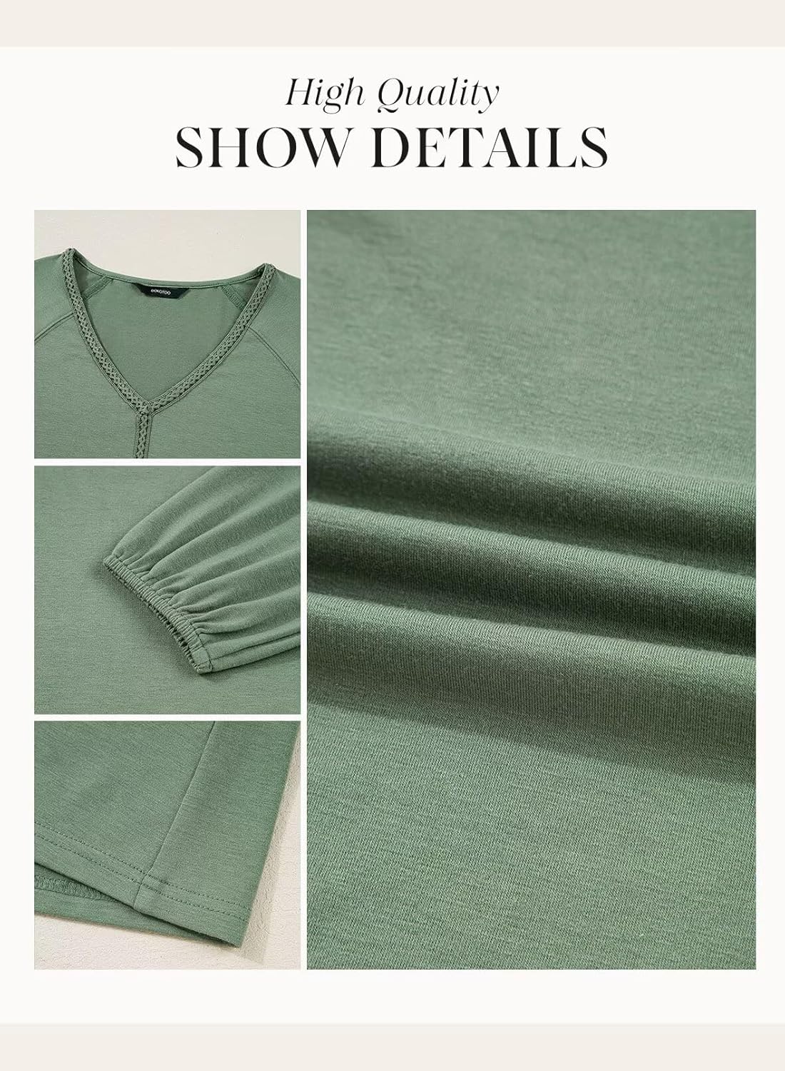 Dokotoo Womens Tops Fashion V Neck Long Sleeve Tops for Women Fall Outfits for Women 2025 Casual Loose Blouses - Image 6