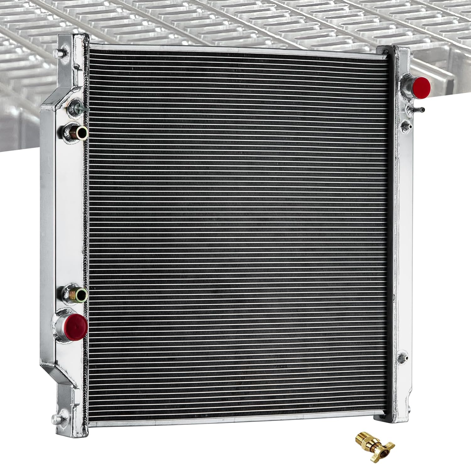 6.0 Powerstroke Radiator Compatible with 2003-2007 Ford Excrusion F250 F350 F450 Diesel Super Duty V8, Ford F250 Radiator, Ford F350 Radiator, 1 Row Full Performance Aluminium Radiator