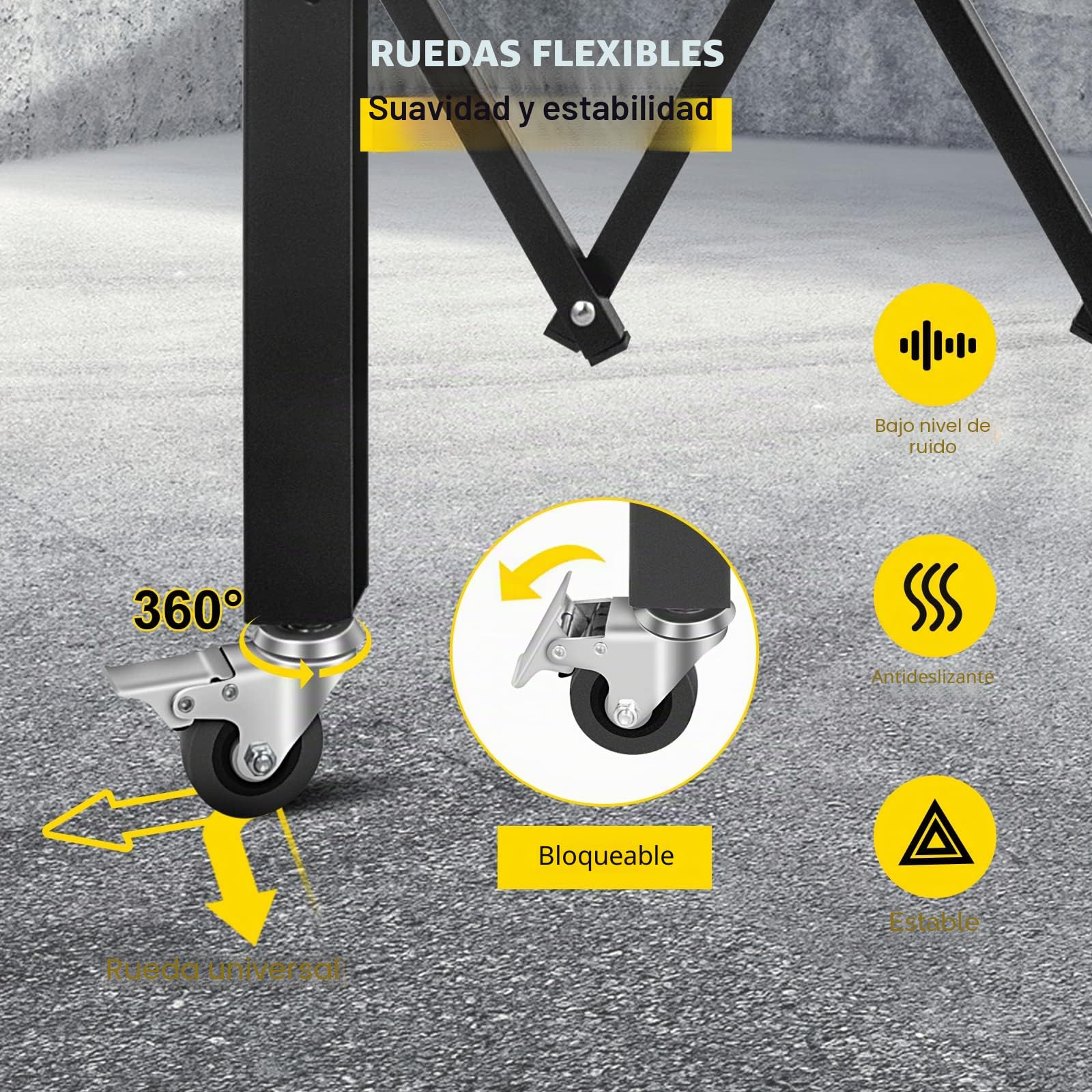 VEVOR Barrera de Seguridad Extensible Plegable Simple, 1,9 m H x 1,26 m L, Valla de Escalera de Acero, rodante a 360°, Barrera de Tijera o Puerta con Cadenas, para casa sótano de Garaje, Negro