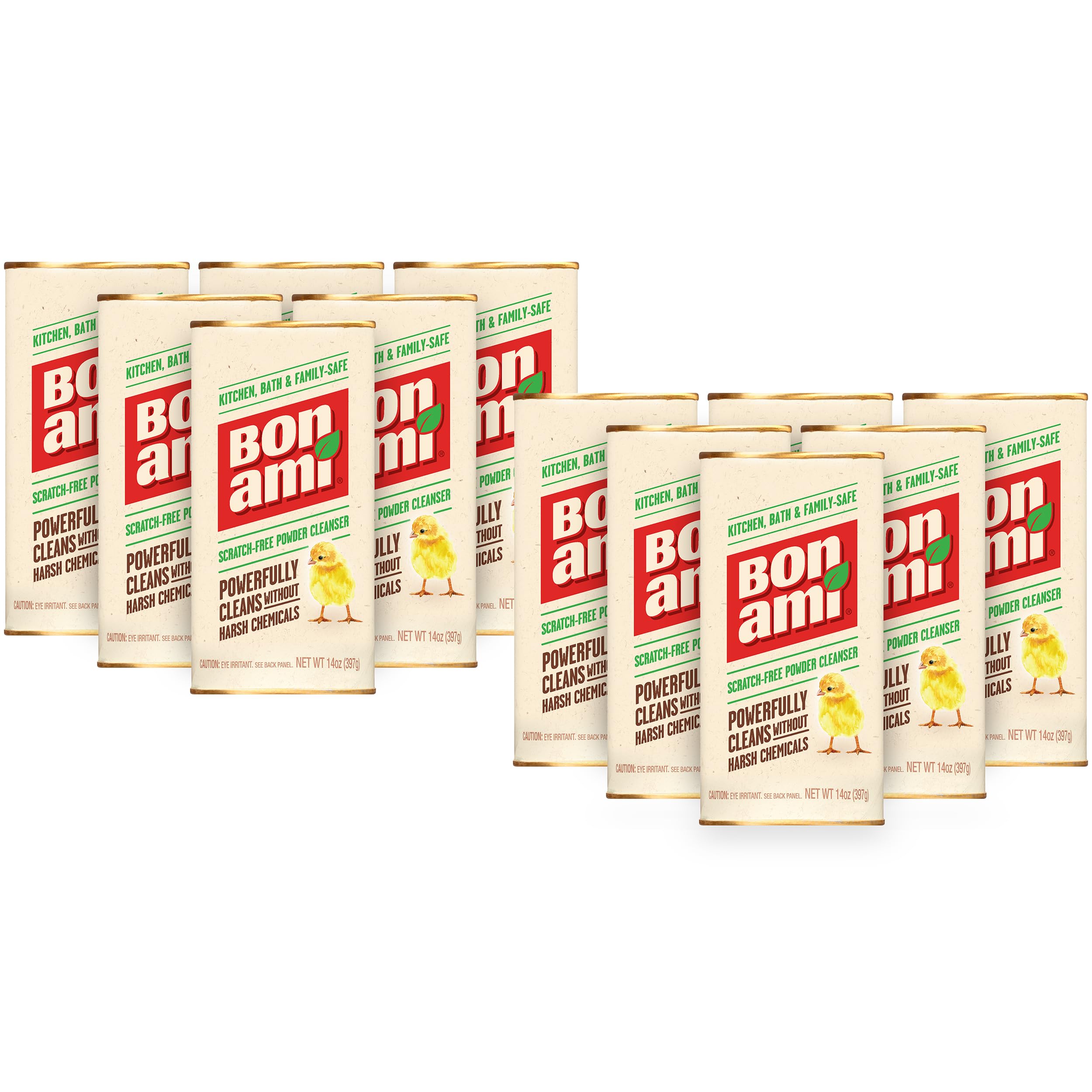 Powder Cleanser for Kitchens & Bathrooms - All types of Surfaces, Cleans Grime & Dirt, Polishes Surfaces, Absorbs Odors (12 Pack)