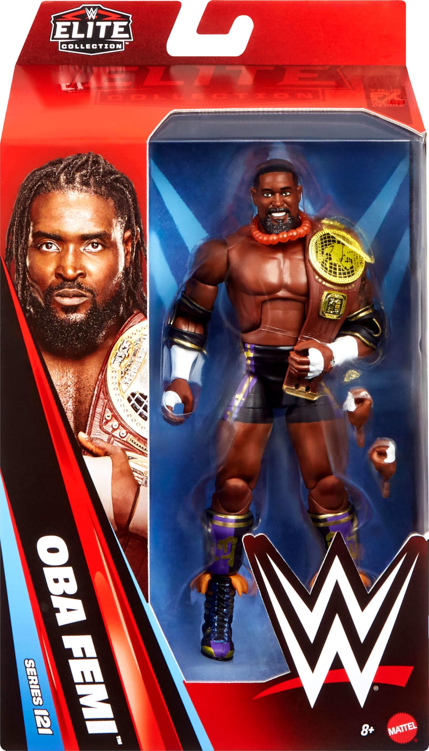 Mattel Wwe Oba Femi Con Cintura Campionato Elite Raccolta Serie 121 Wrestling Action Figure Giocattolo