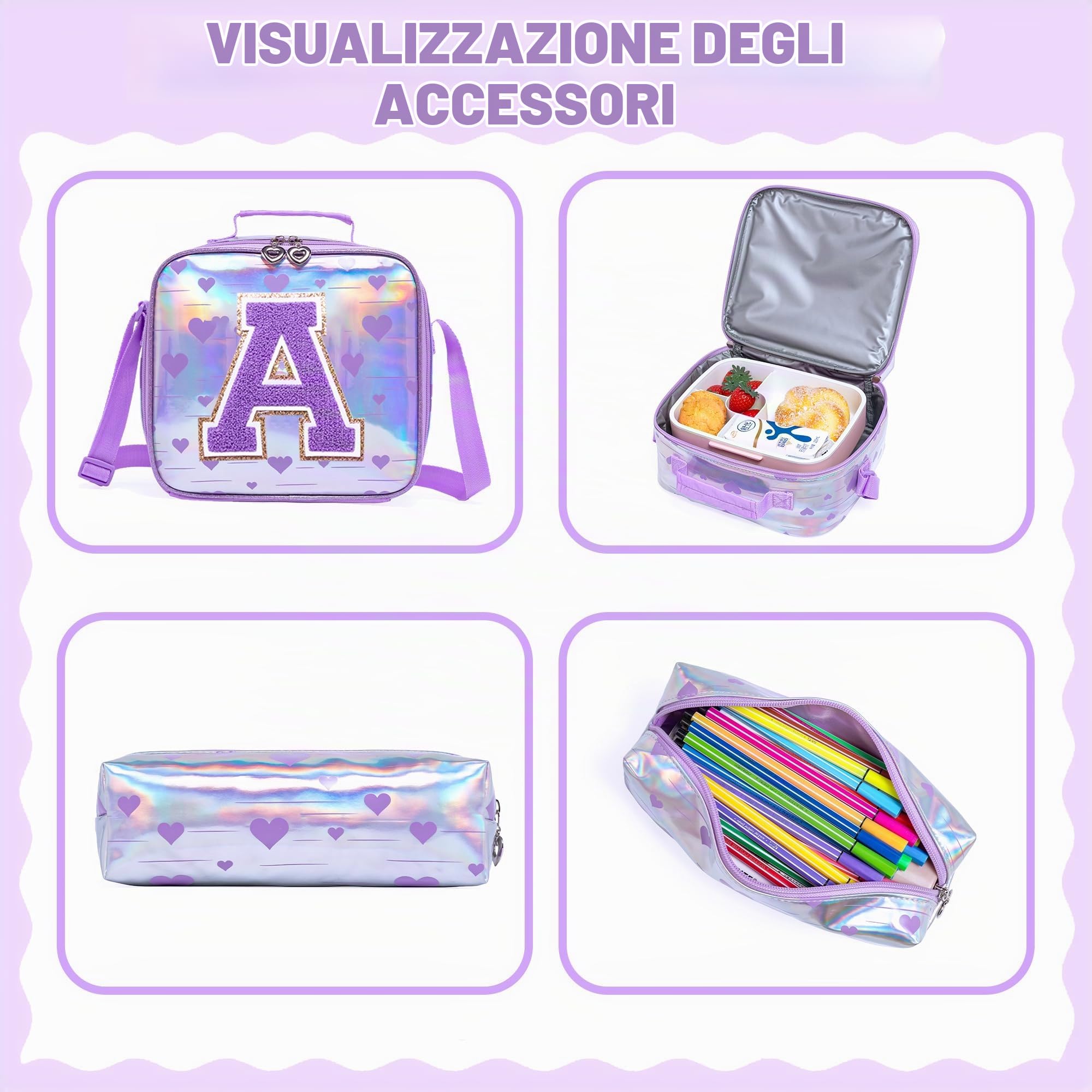 HTgroce Zaino Trolley Scuola Bambina Elementare Zaino con Ruote Scuola