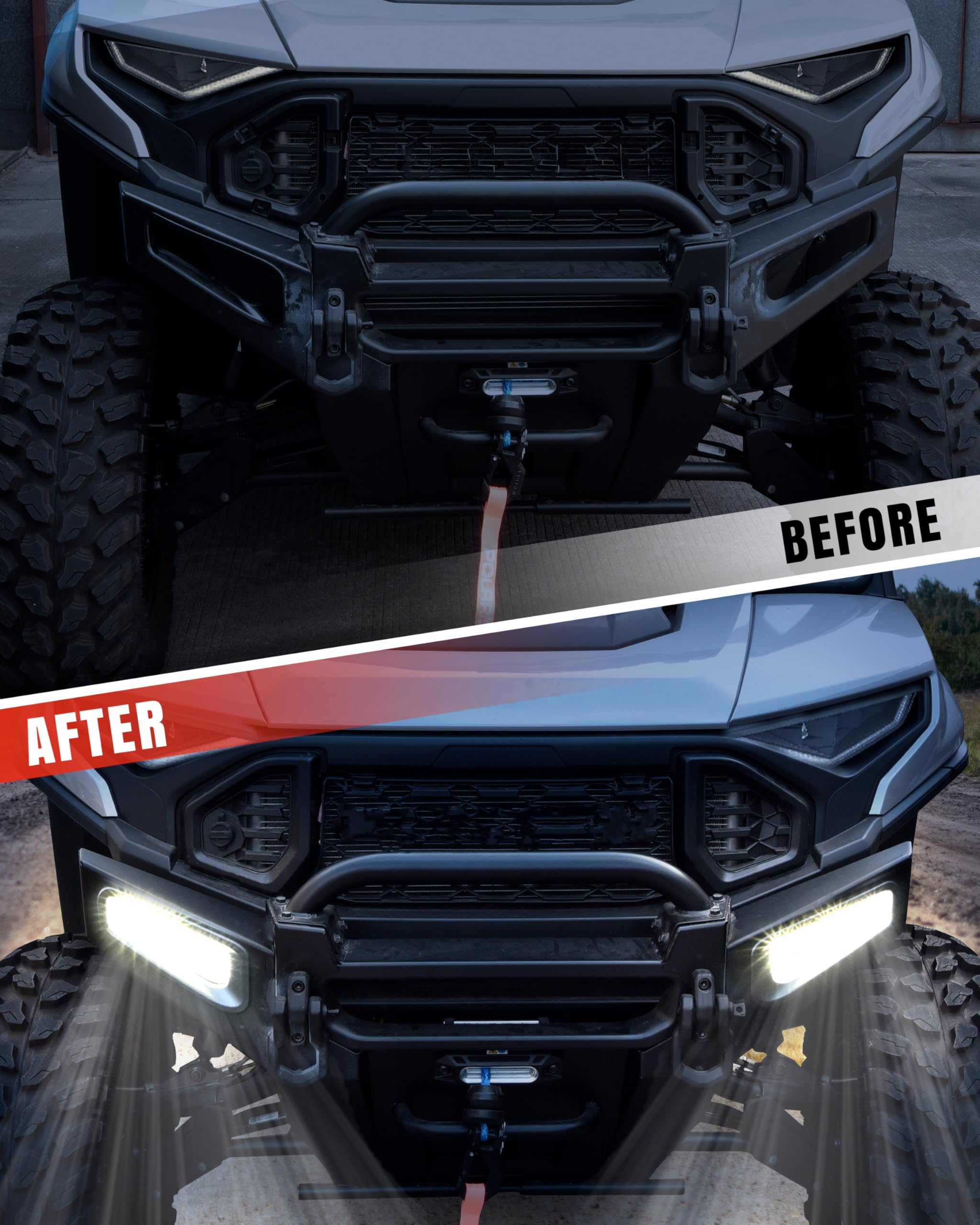 SLORIMOD LED Front Bumper Accent Lights for Polaris Ranger XD 1500 2024 2025 Accessories, High Brightness Waterproof Auxiliary Brush Guard DRL Lights with Seamless Fit, Replacement for #2889767