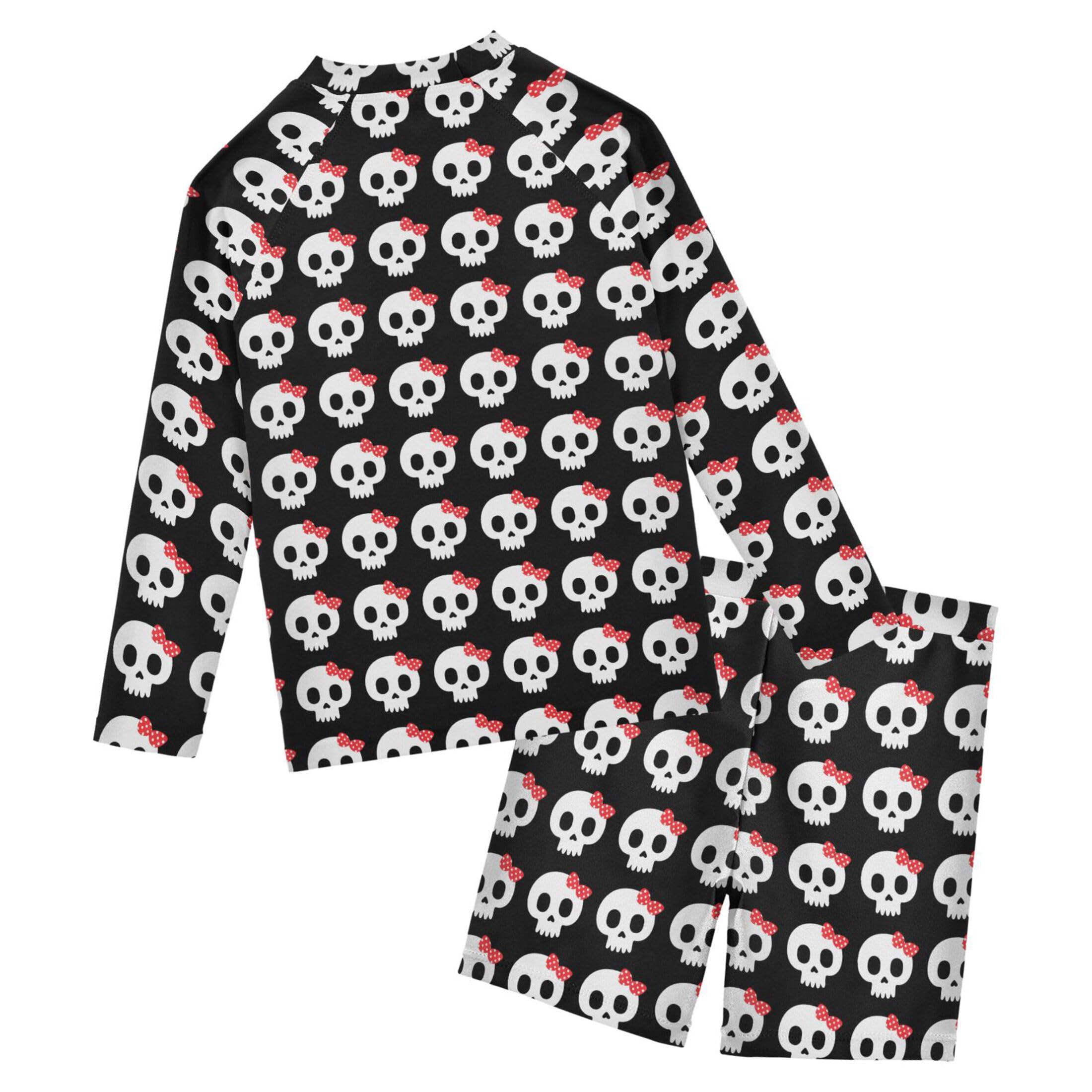 Skull Baby Boys' Toddler Long Sleeved Rashguard Swim Bathing Suit Set B0404410