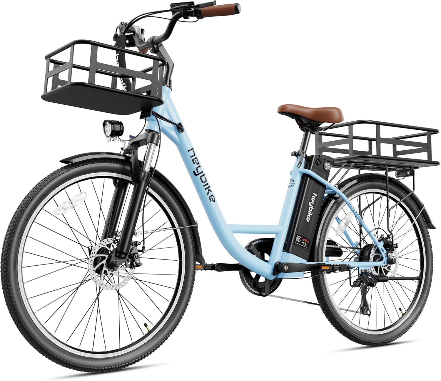 Heybike Cityscape Electric Bike 350W(Peak 500W) Electric City Cruiser Bicycle Up to 40 Miles 23MPH Removable Battery, 7-Speed and Dual Shock Absorber, 26 Heybike Cityscape Electric Bike 350W(Peak 500W) Electric City Cruiser Bicycle Up to 40 Miles 23MPH Removable Battery, 7-Speed and Dual Shock Absorber, 26″ Electric Commuter Bike for Adults
