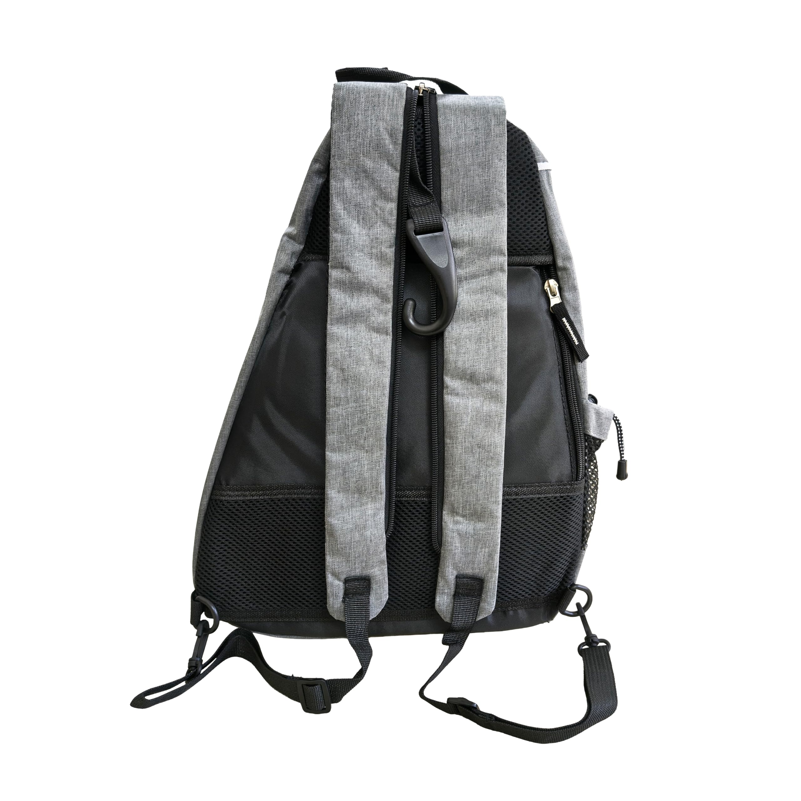 Total Pickleball Sling Bag for Paddles, Balls and Gear with Multiple Zipper Pockets, Polyester Material (Grey)