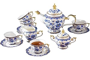 ACMLIFE Bone China Tea Set for 6: Indulge in Timeless Elegance