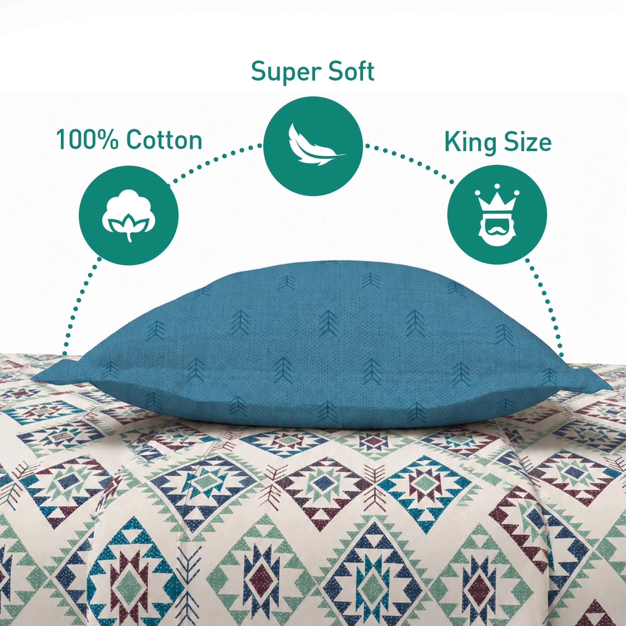 MYTRIDENT Soft Cotton Bedsheets - King Size -5 MYTRIDENT Soft Cotton Bedsheets - King Size -5