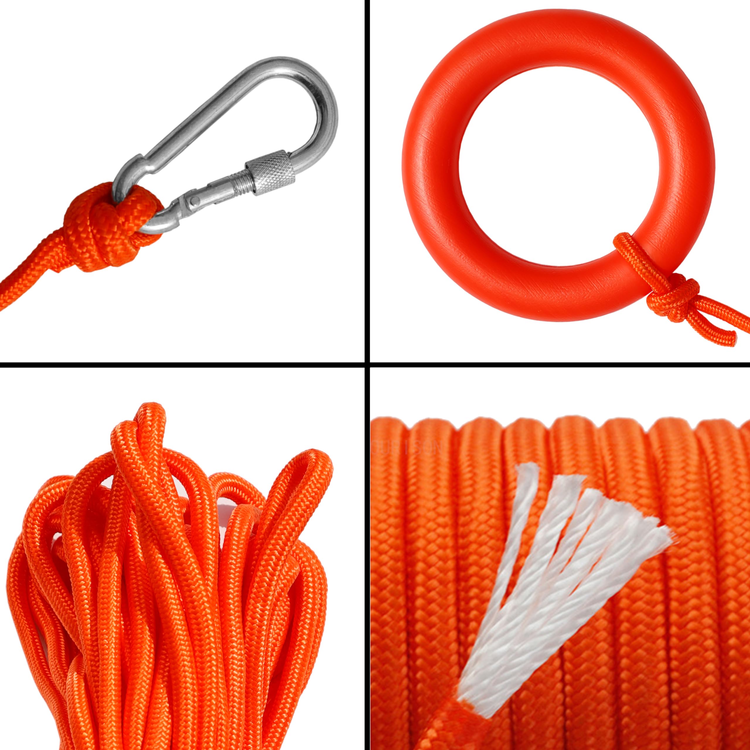 Sicherheits-Rettungsring Für Boote – 71 Cm Durchmesser, Mit 240 M Schwimmendem Seil & Reflektierendem Streifen, Für Notfälle Auf Dem Wasser