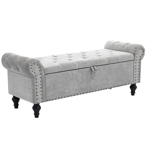 51" Storage Ottoman Bench, End of Bed Bench for Bedroom,