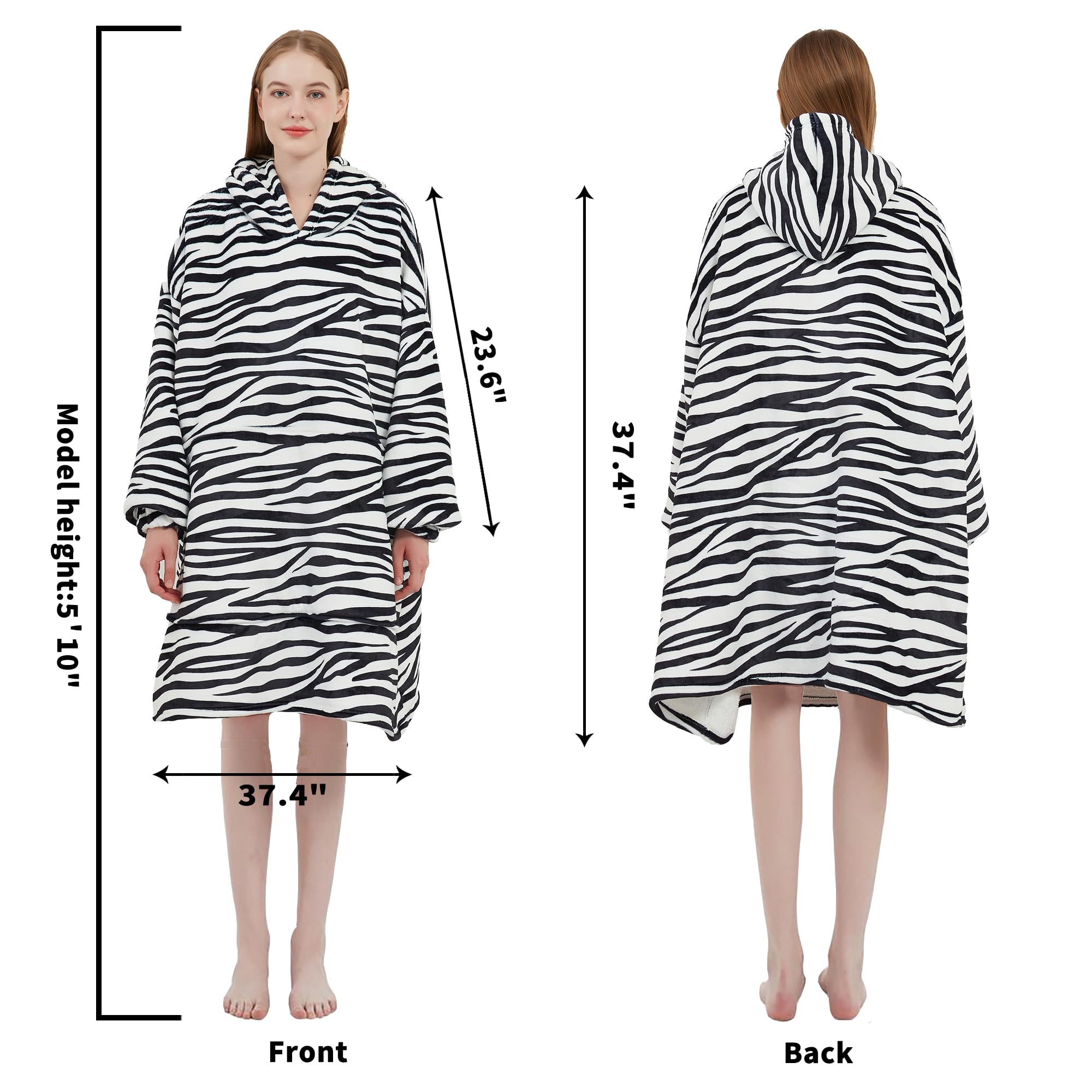 softan Felpa con cappuccio, in pile Sherpa oversize, per donne e uomini, super calda e morbida, in flanella, regalo con tasca gigante