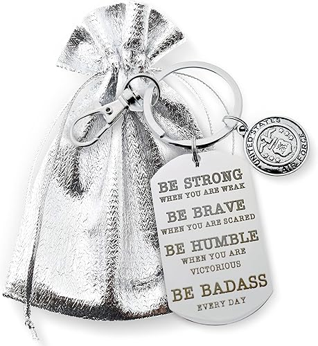 Miniatura 8 de MOM & THREE DAUGHTERS Llavero de la Fuerza Aérea de Estados Unidos Llavero militar inspirador para hombres y mujeres Regalos militares para