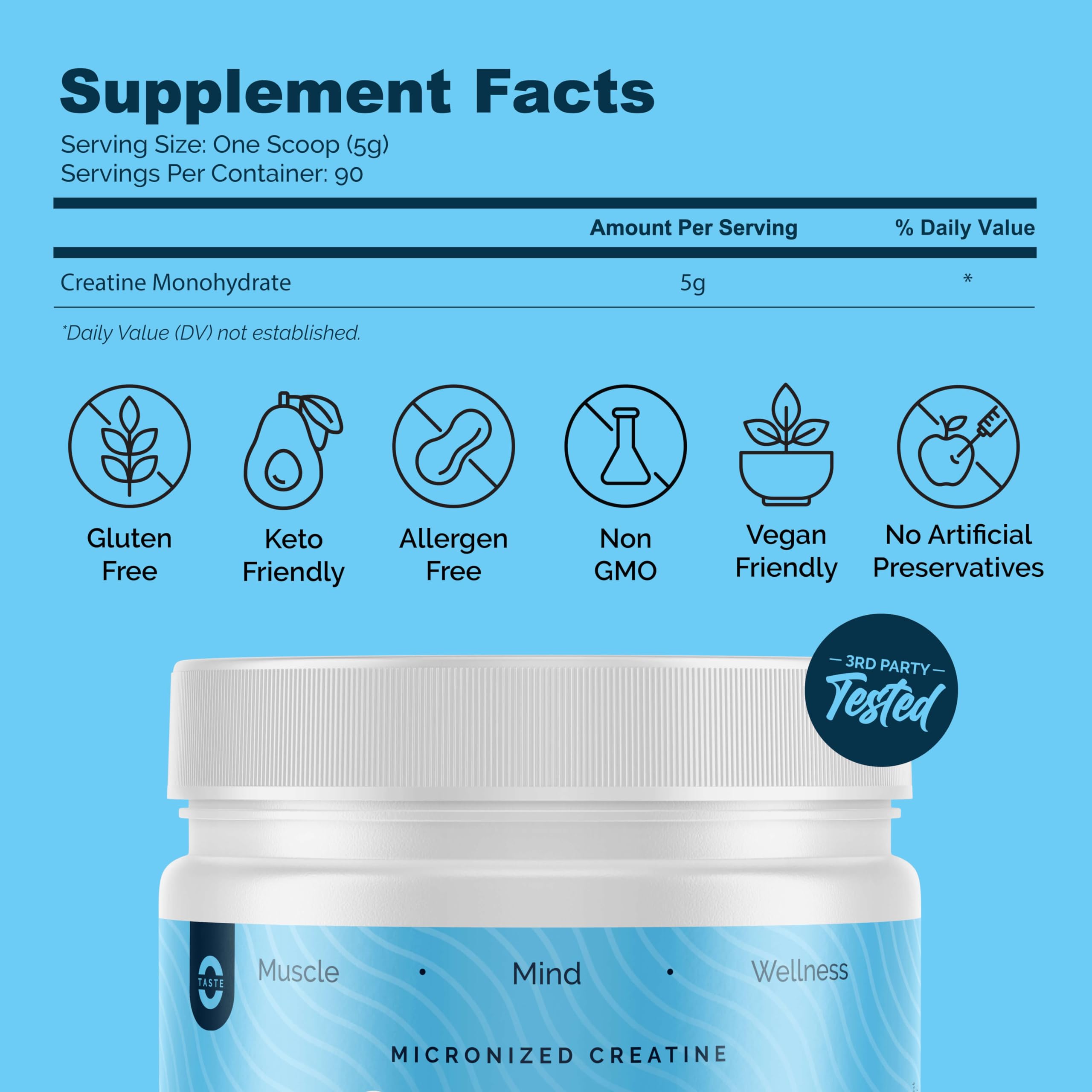 ROUTINE Micronized Creatine Monohydrate Powder, Unflavored, 90-Serving Tub — Amazon image 9