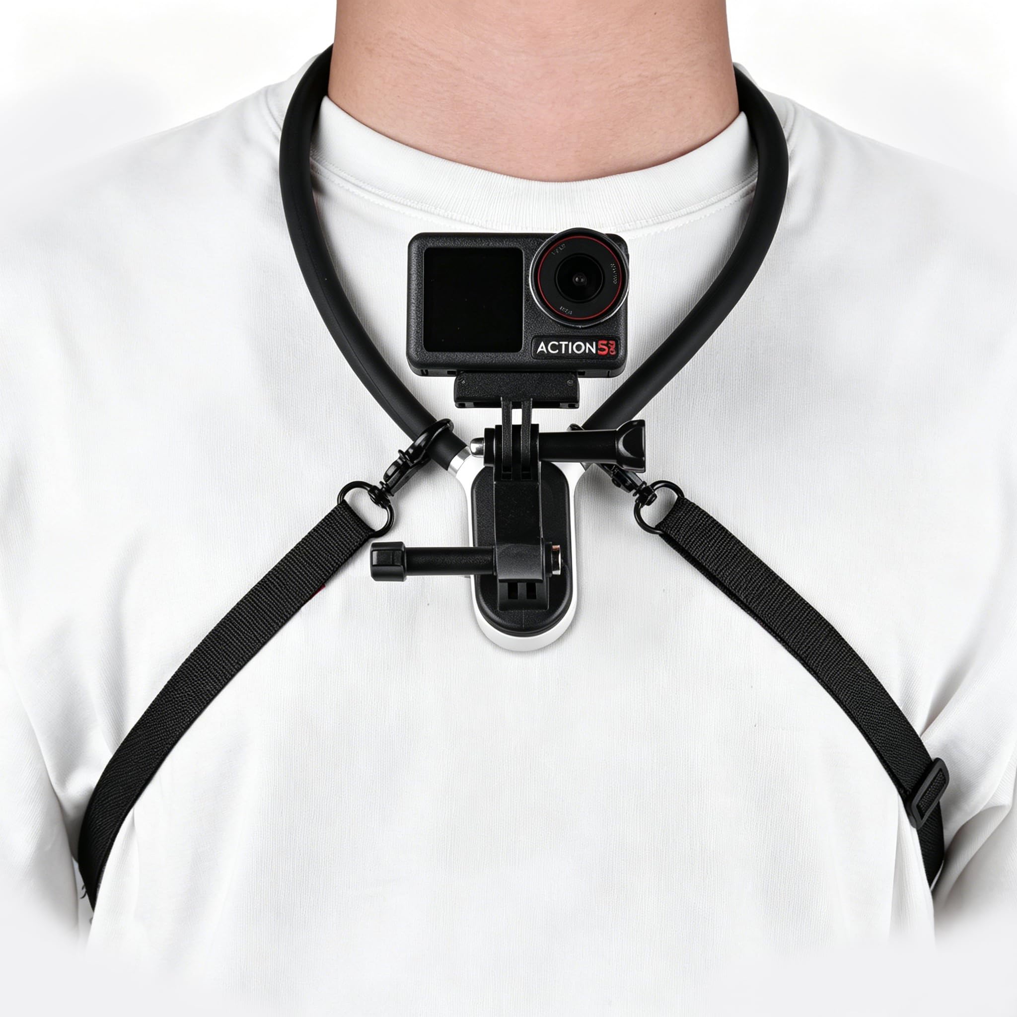 BRDRC Magnetischer Nackenhalterung für GoPro & Action 5 Pro/6/4 & Pocket 3/4 Kamera, POV/Vlog Video Selfie Halterung, Action Kamera Nacken Freihändiger Halter für GoPro 13 12 11 für DJI Osmo 360/Nano