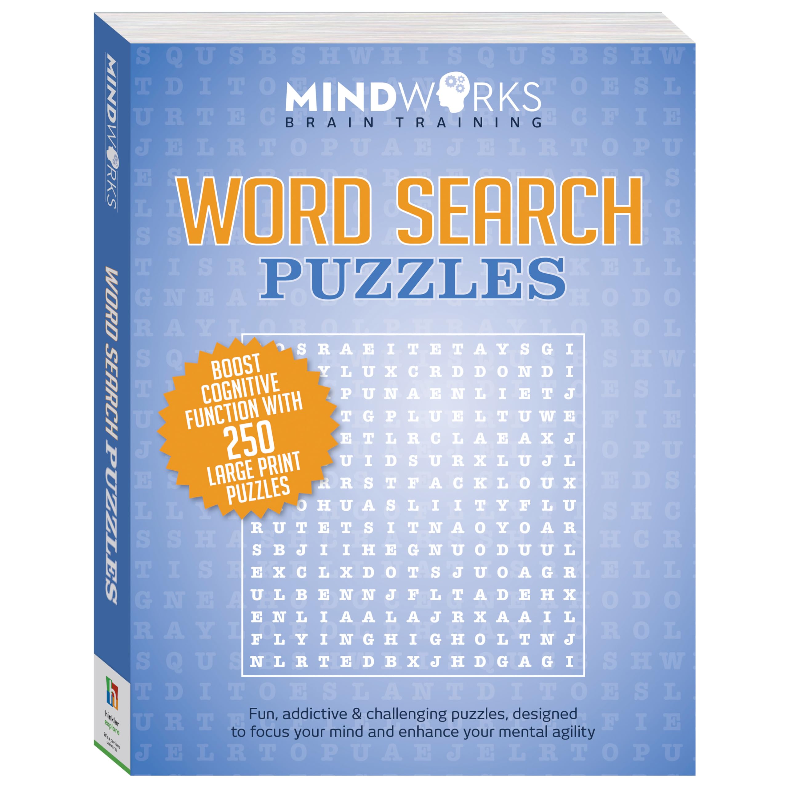 Mindworks: Word Search Puzzles - Puzzle Book for Adults, Brain Training, Travel Entertainment, Ranging Easy to Difficult, 288 Pages