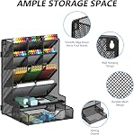 BOHDK Organisateur de stylo pour bureau, Organisateur multi-fonctionnel de bureau, Support de stylo mural suspendu avec tiroir pour école, bureau, maison, fournitures d'art, noir
