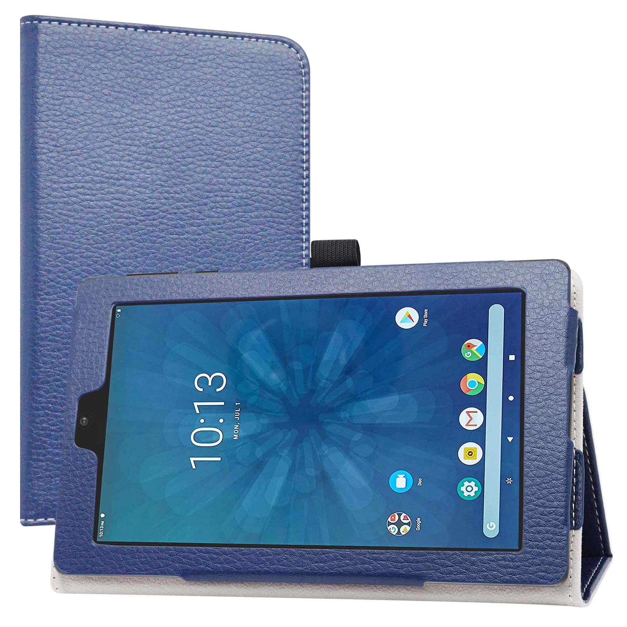 LiuShan Compatible Onn 7" Tablet Case, PU Leather Slim Folding Stand Cover for 7 inch Tablet (2022 Model:100071481), Blue