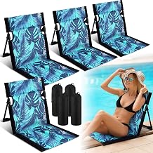 4 Pack Foldable Seat for Poolside Chairs Portable Outdoor Poolside Chair for Edge of Beach Chair Swimming Accessories Pool Seats for Edge Beach Camping Picnic Lawn Classic