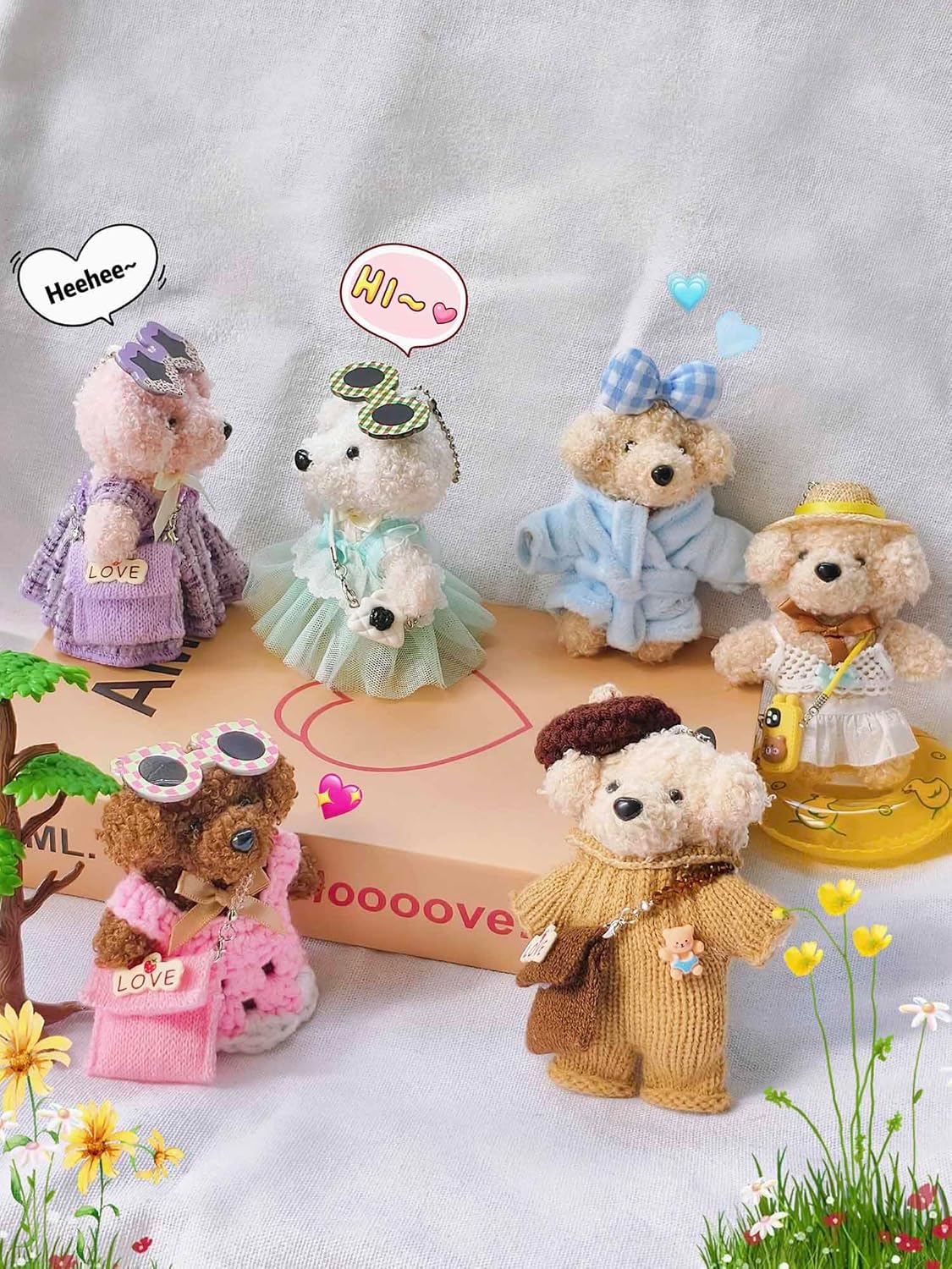 Joedy Bear Keychain Bag Charms Purse Charms Cute Keychains for Women Handbags, Backpacks, Wallet - Image 7