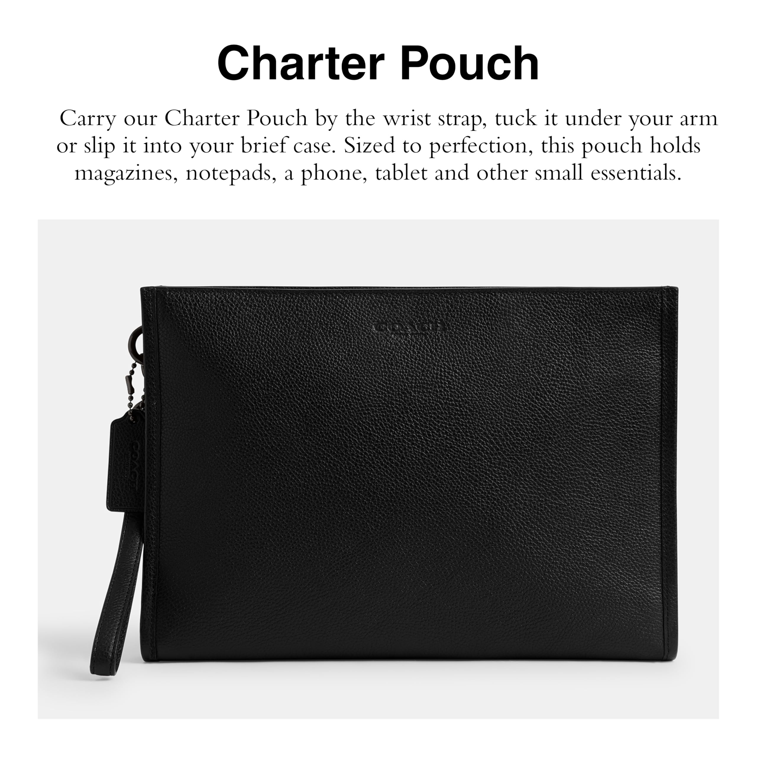Coach Men's Charter Pouch, Black, One Size