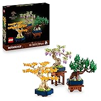 LEGO Botanicals Mini Bonsai - Piante Artificiali di Gingko, Pino Nero