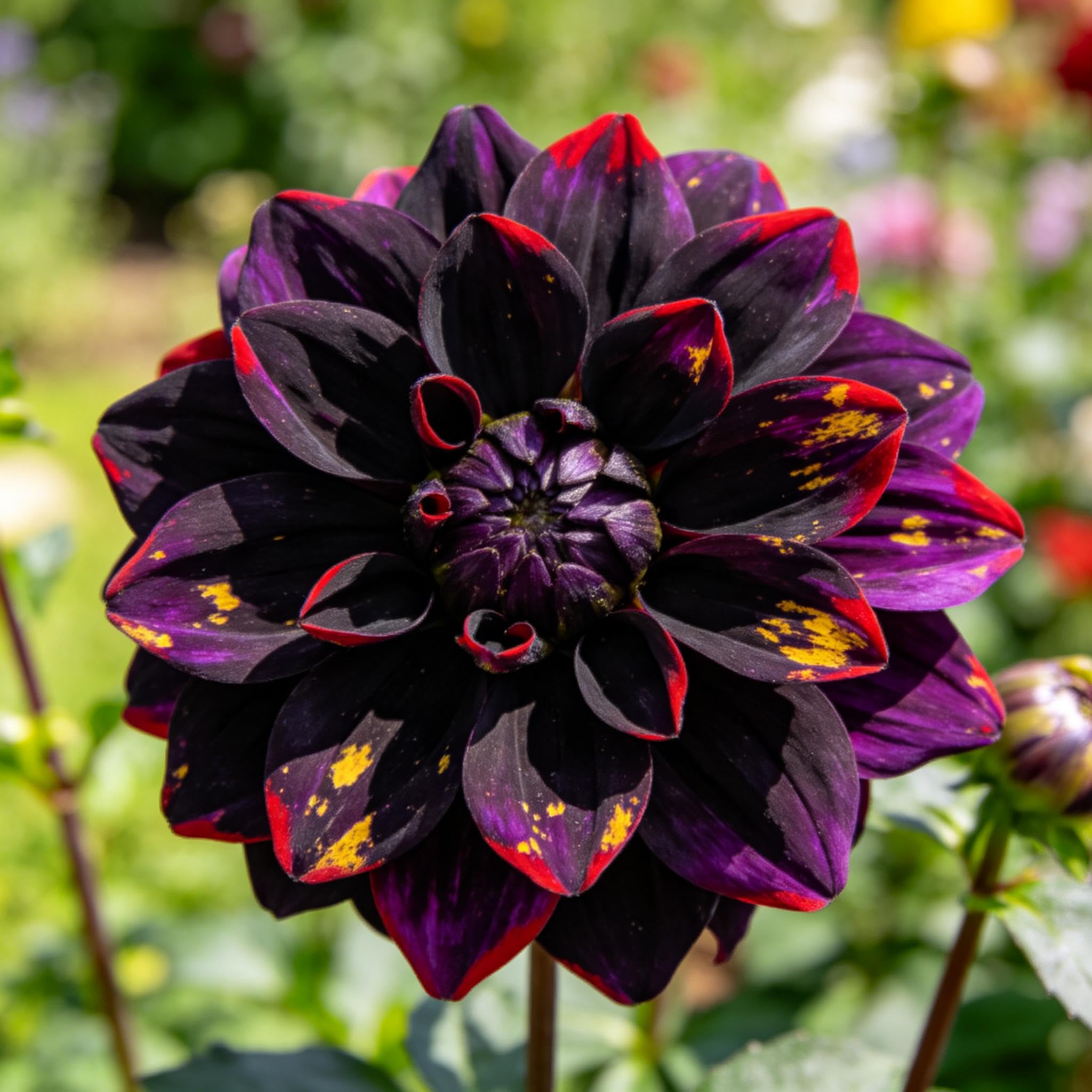 Perennial,Beautiful Big Flower/Magnificent Dahlia Bulbs for Planting Now UK/Mix,Dahlia Tubers/Excellent Display/Strong Plants that Grow Well-4bulbs-B