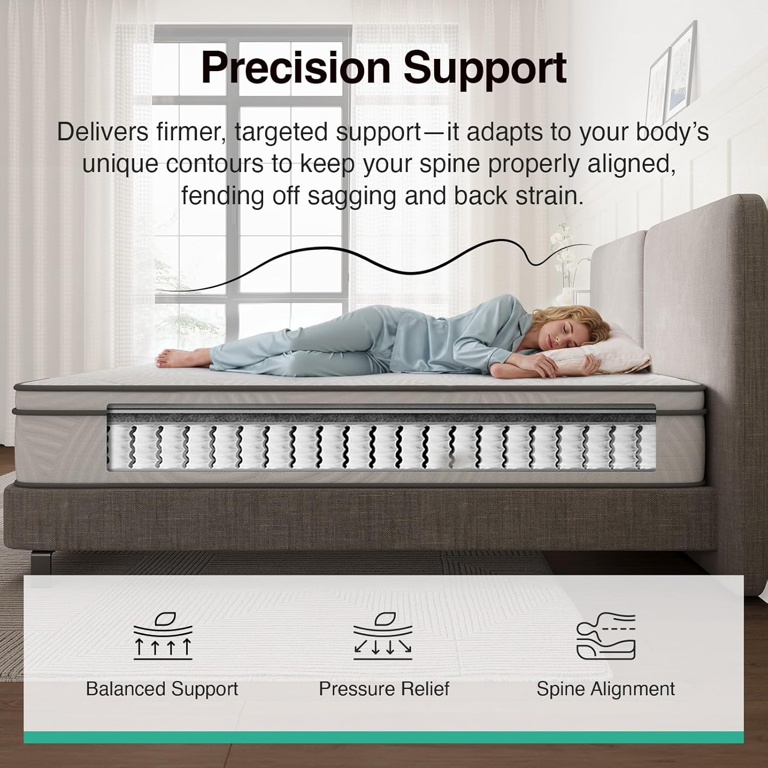 Novilla Twin Mattress 10 Inch, Twin Size Hybrid Mattress - Medium Firm with Pocket Springs & Comfort Foam, Cooling Pressure Relief, CertiPUR-US Certified Mattress in a Box