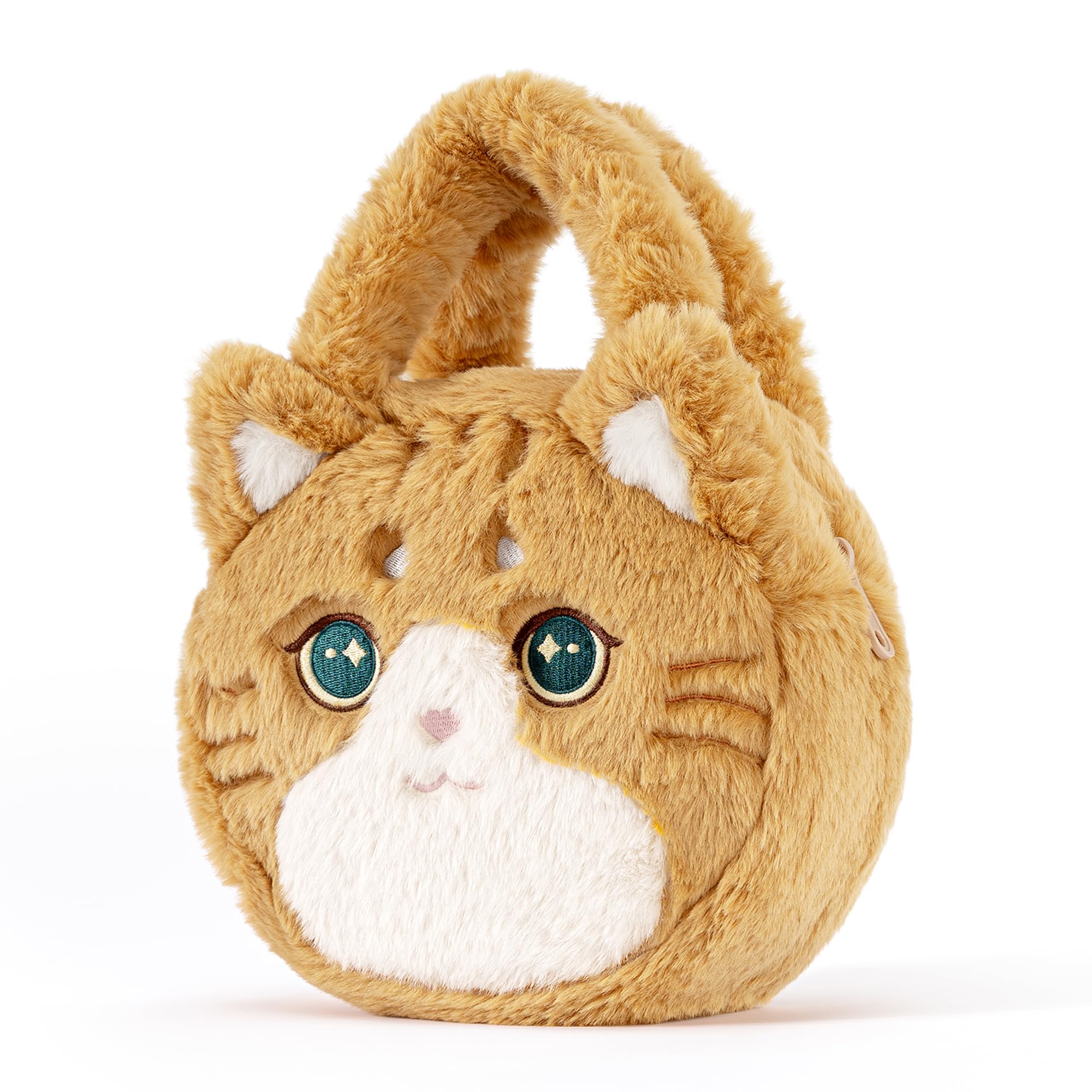 LazadaCat Plush Handbag for Kids Soft Kitty Handbag Kids Cat Handbag Christmas Gifts for Girls Brow7-Inch