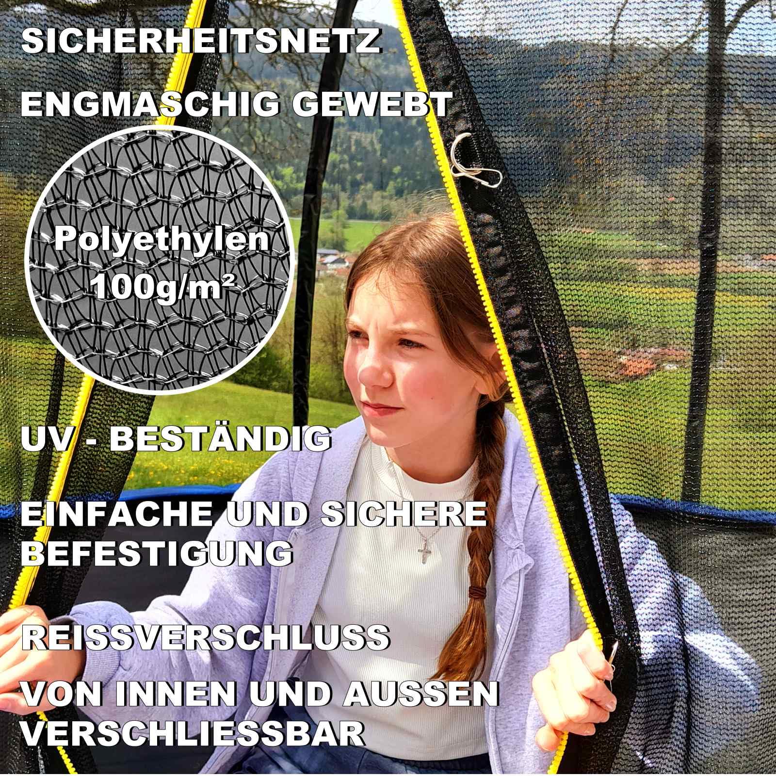 Trampolin Sicherheitsnetz Ø 183 185 244 250 275 277 300 305 335 337 366 370 396 400 427 430 457 460 487 490 (FGOS) Ersatzteile Netz Schutznetz Ersatznetz Gartentrampolin Outdoor