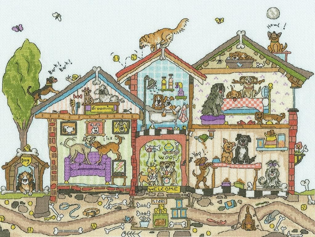 Bothy Threads Counted Cross Stitch Kit - Pooch Palace