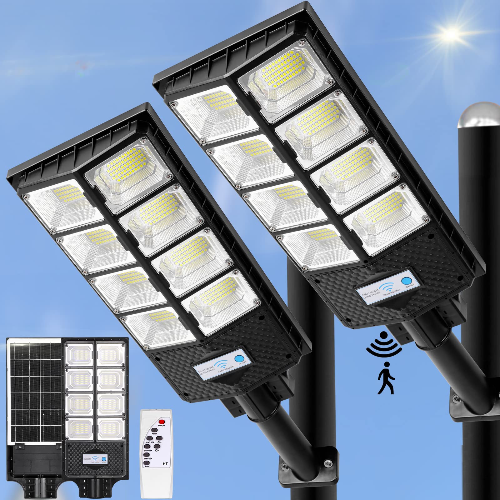 Buy Solar Street Lights Outdoor Waterproof, 800W 80000LM solar parking