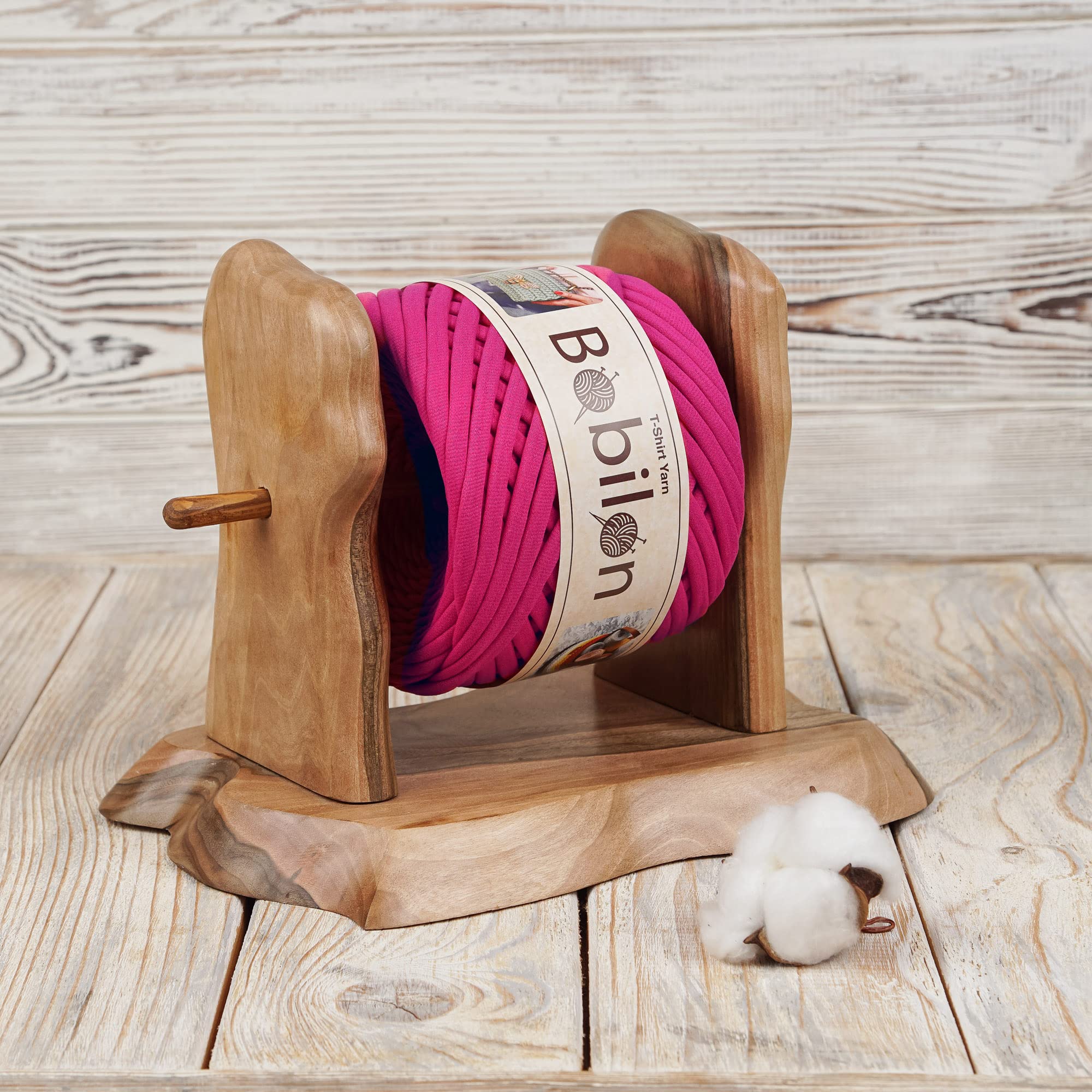Bobilon Primary T-Shirt Yarn for Crocheting Knitting, Macrame, Hot Pink, 110 Yards, 5-7 mm, Cotton - Image 2
