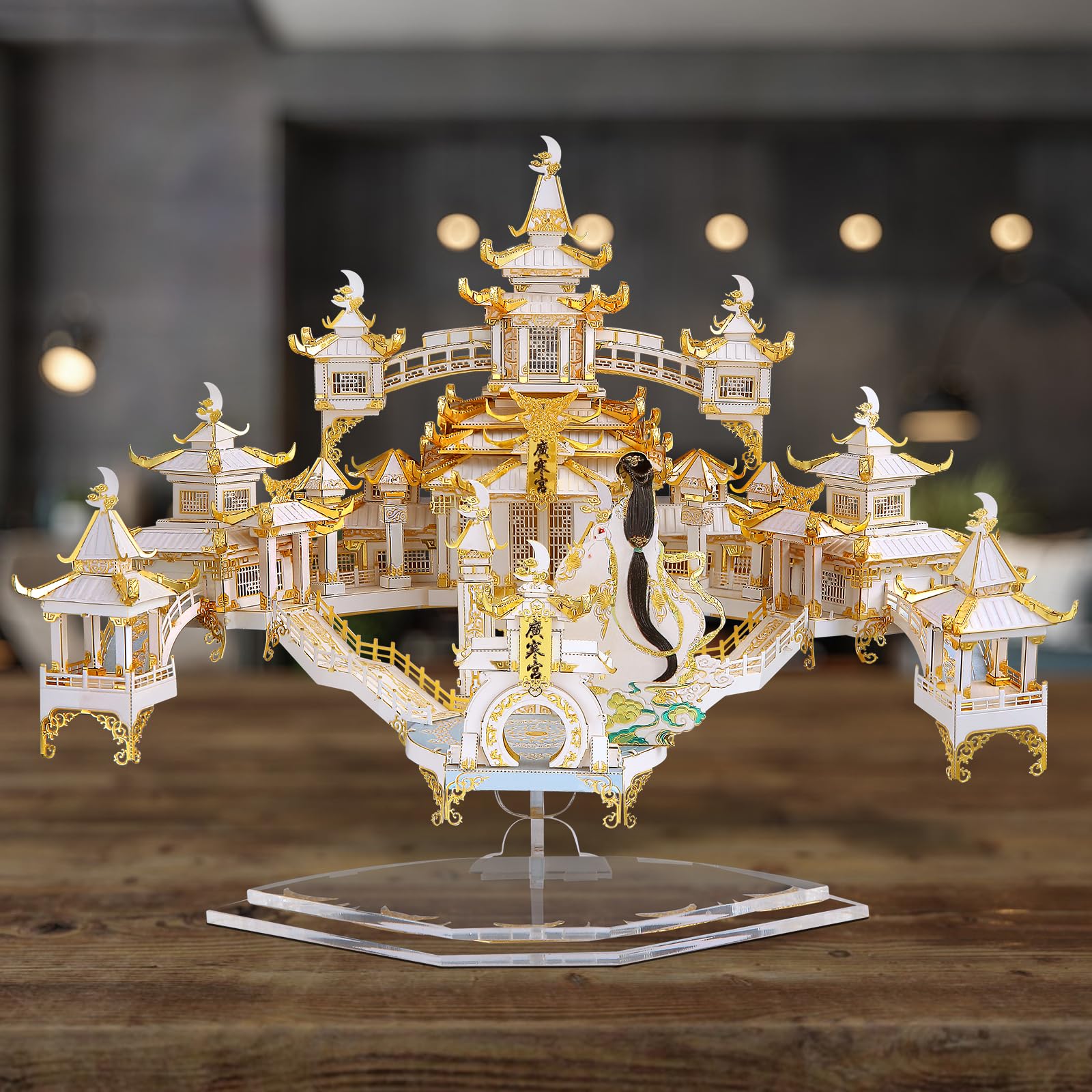 Piececool Kit di modelli 3D in metallo per adulti per costruire il palazzo lunare kit di costruzione di modelli puzzle 3D per adulti in metallo puzzle puzzle kit fai da te per la decorazione della